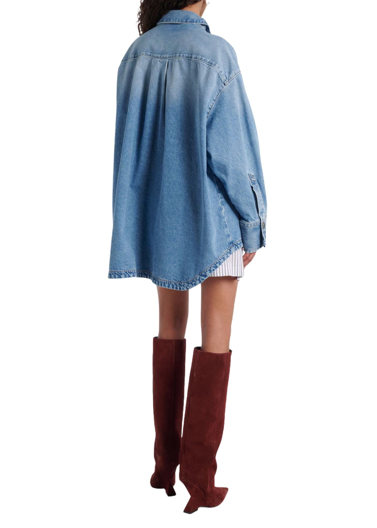 The Attico // Bomber Washed Denim / Sky Blue Womens The Attico 