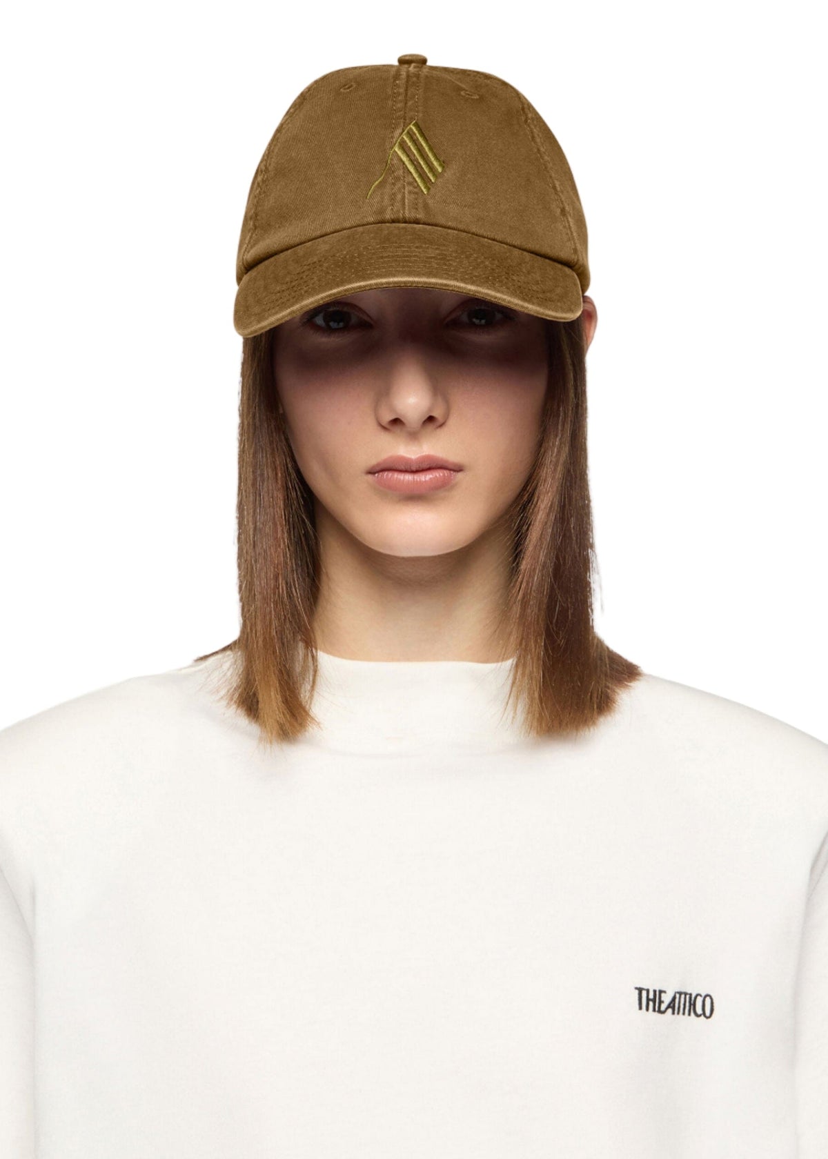 The Attico // Cap Canvas Embroidered Logo / Military Green Womens The Attico 
