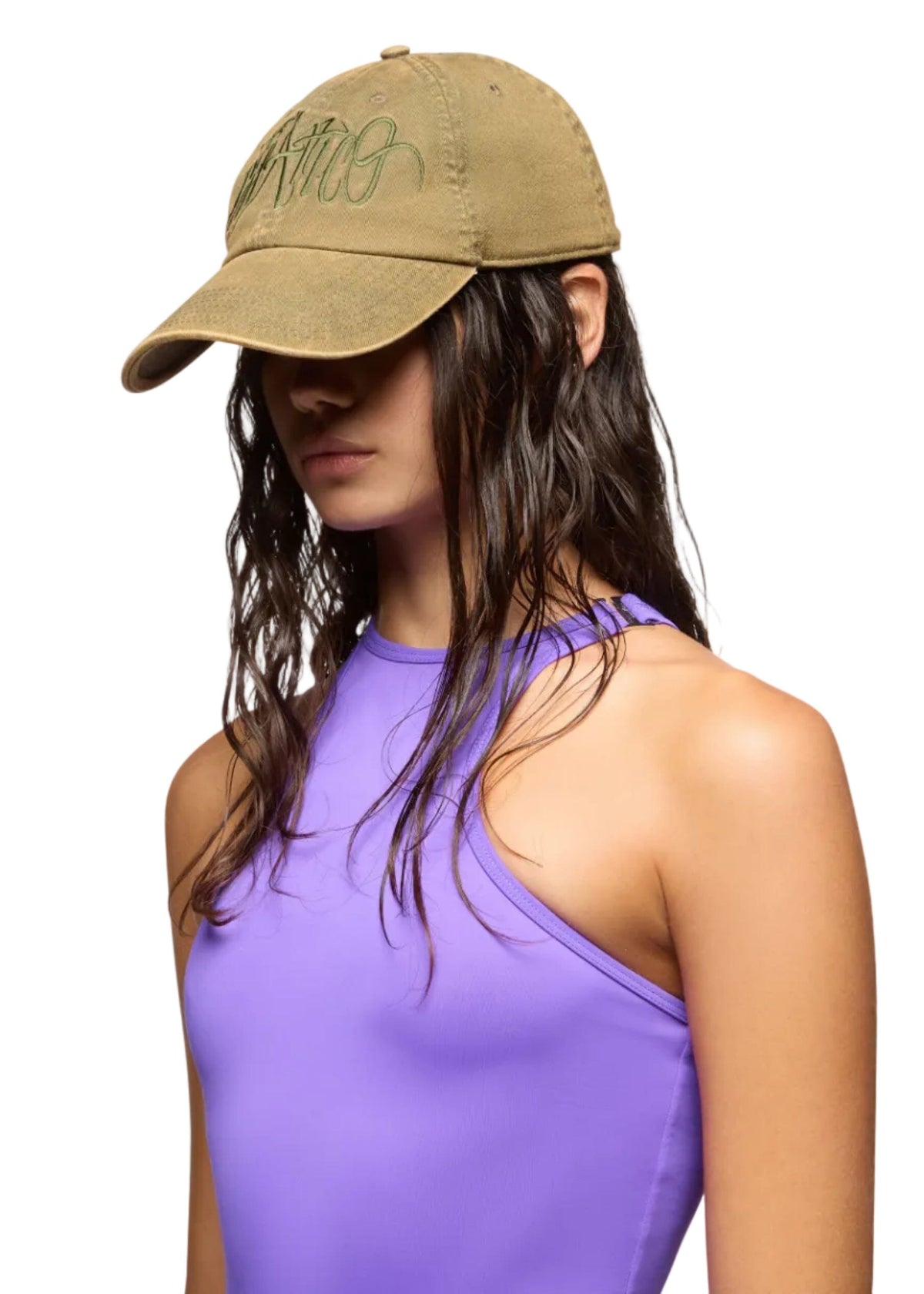 The Attico // Cap Embroidered Canvas / Military Green Womens The Attico 