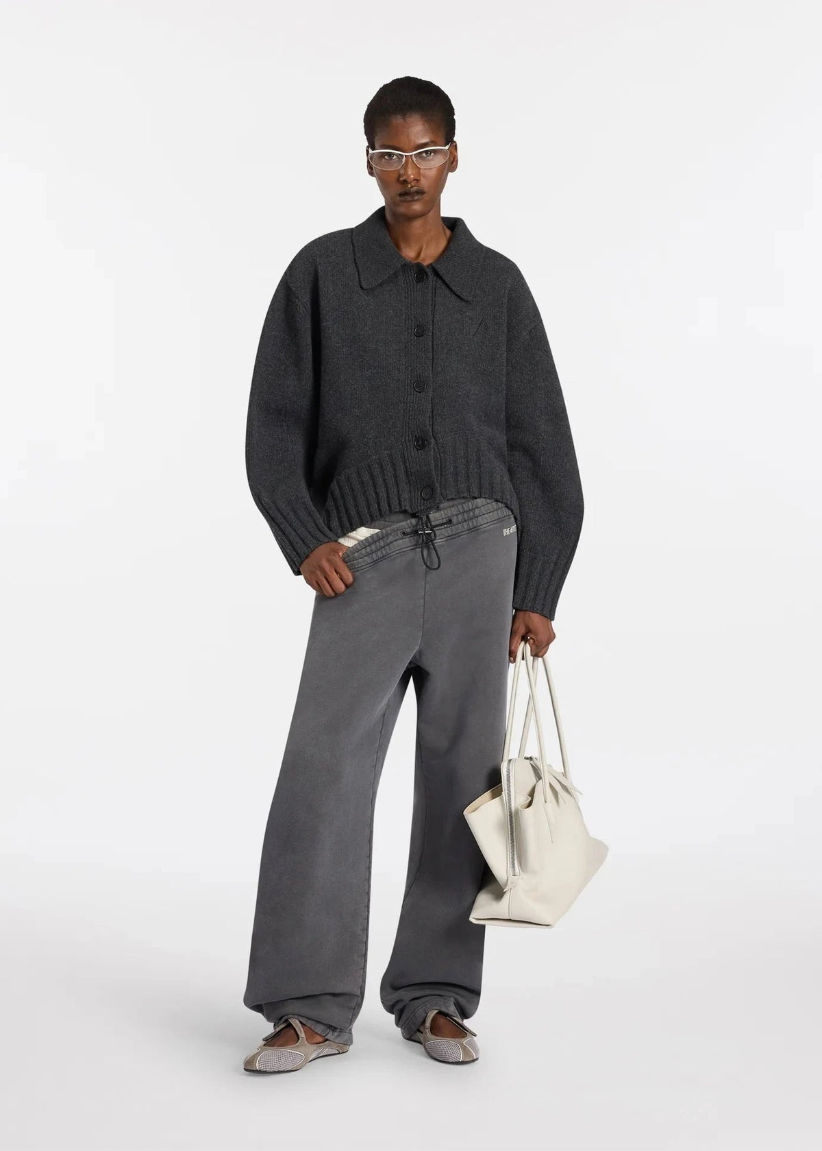 The Attico // Cardigan Wool Cashmere / Dark Grey Womens The Attico 