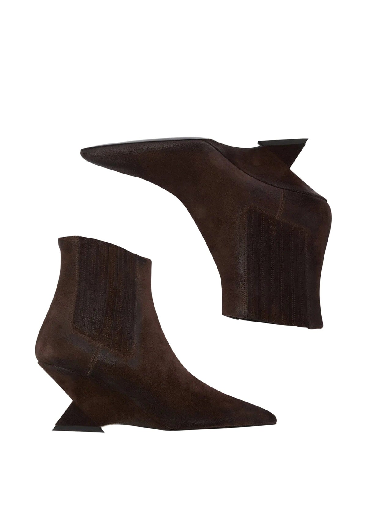 The Attico // Cheope Ankle Boot 65mm Suede Brushed / Dark Brown Womens The Attico 
