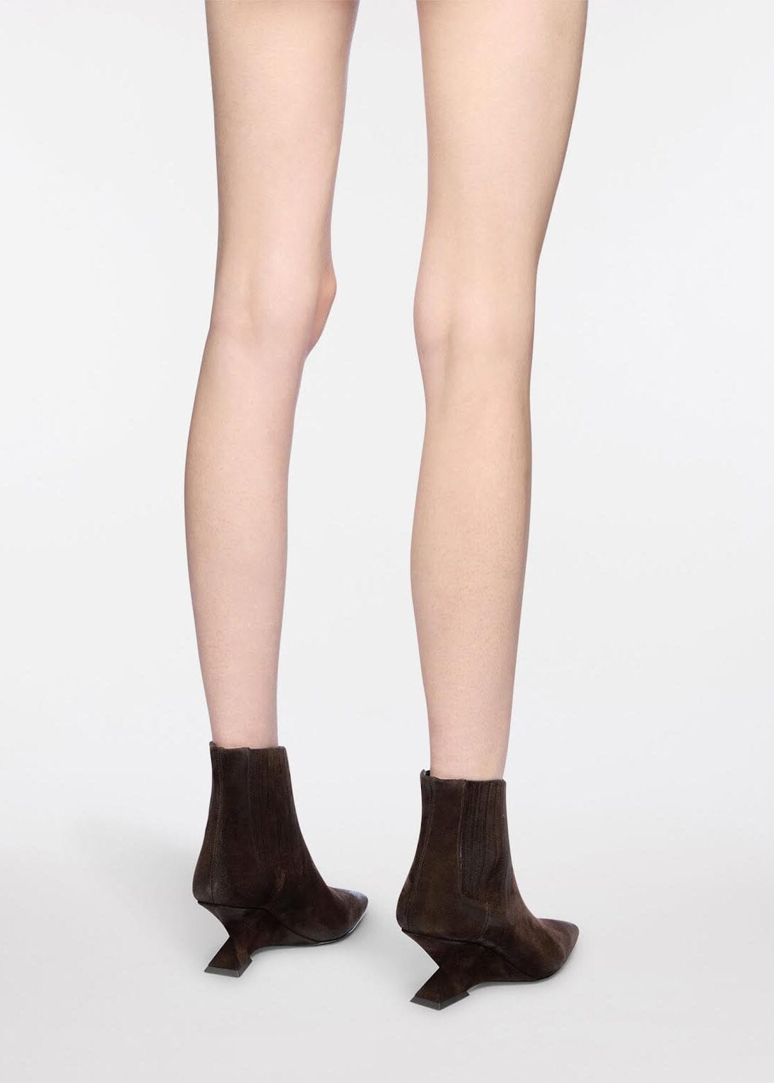 The Attico // Cheope Ankle Boot 65mm Suede Brushed / Dark Brown Womens The Attico 