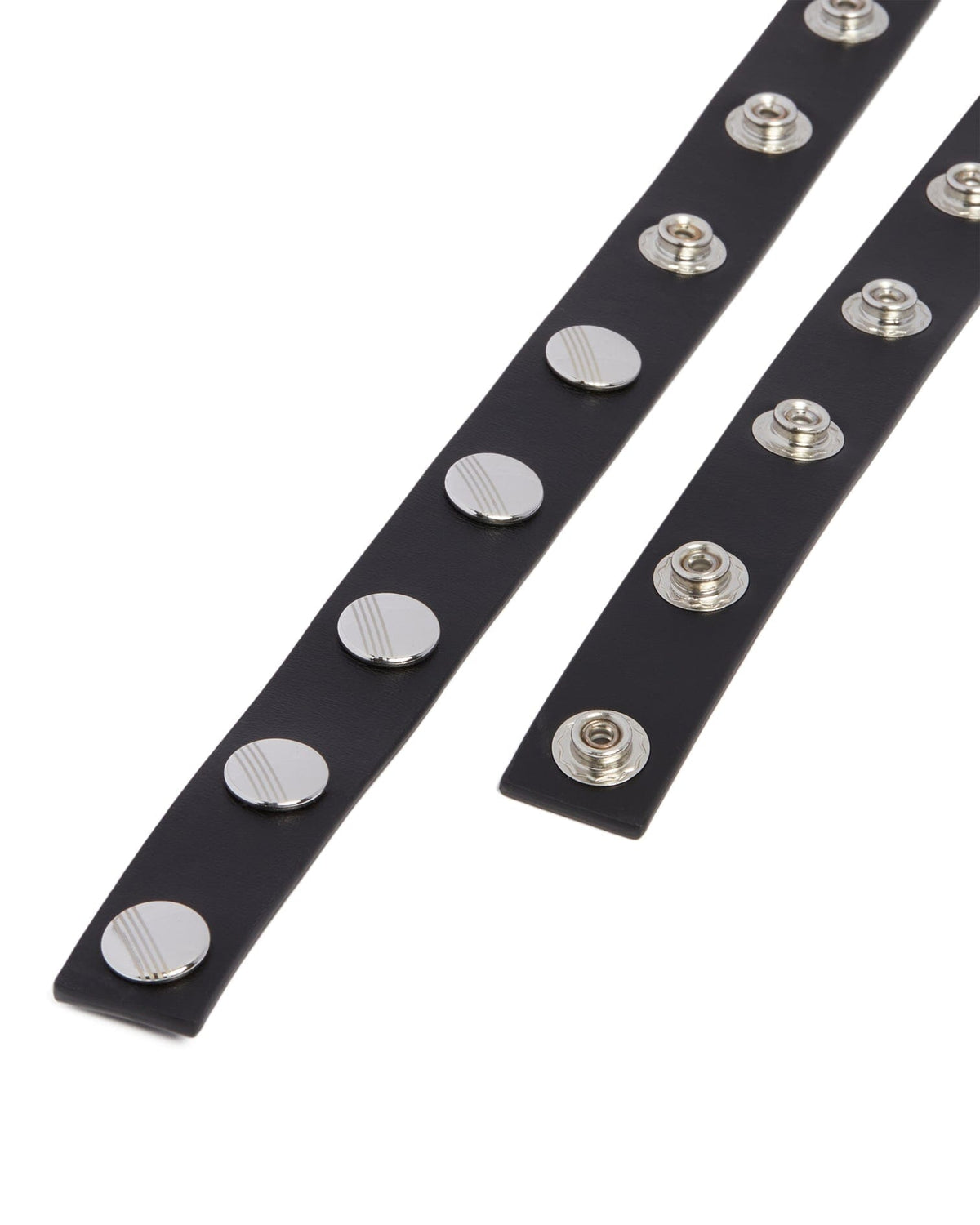 The Attico // Craquele Laminated Leather Belt / Dark Grey Womens The Attico 