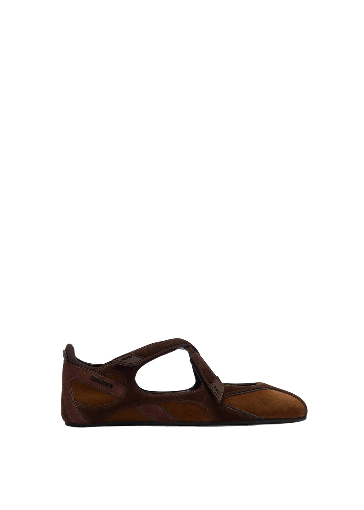 The Attico // Floor01 Ballerina Flat Suede Calfskin / Brown Shades Womens The Attico 