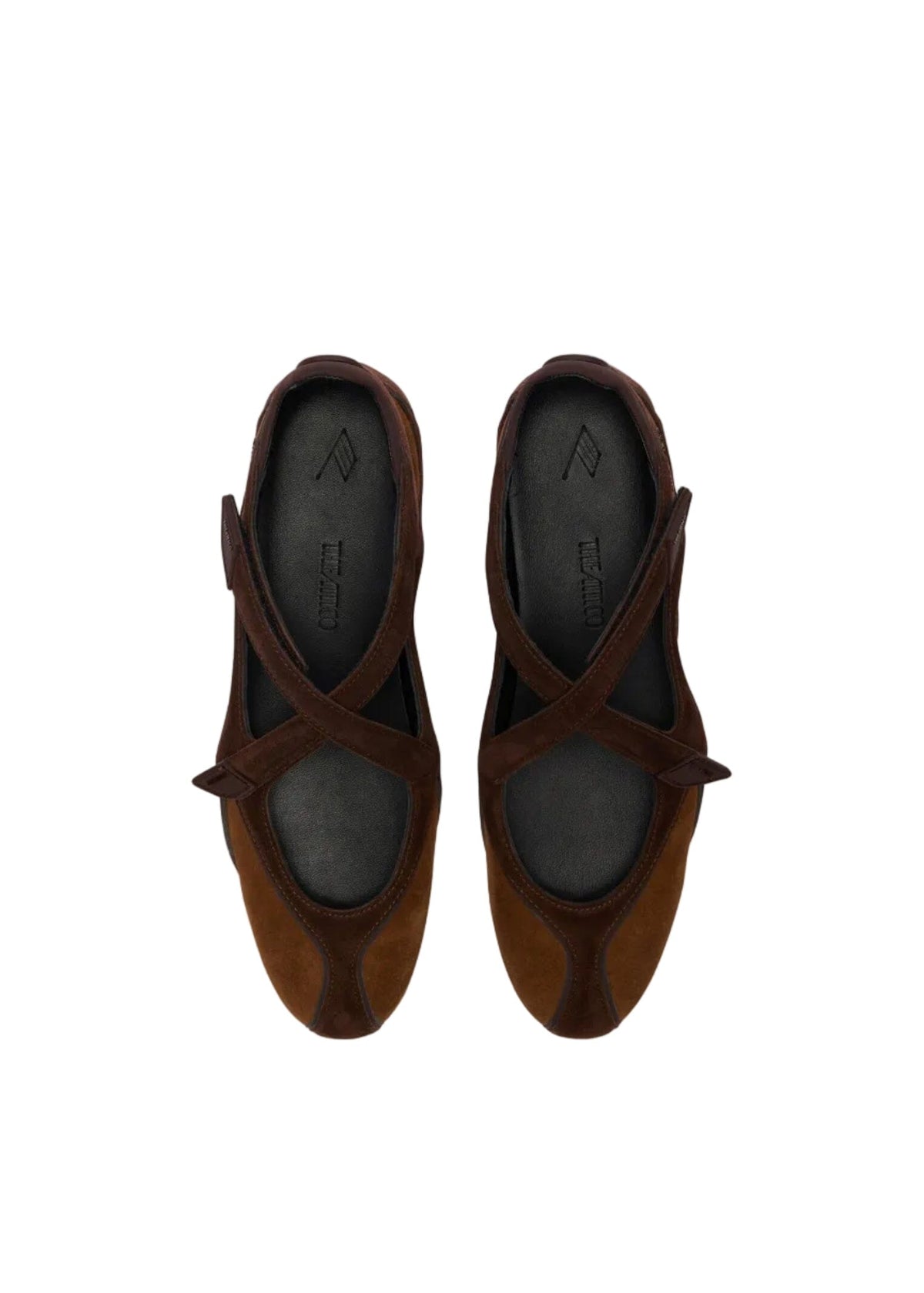 The Attico // Floor01 Ballerina Flat Suede Calfskin / Brown Shades Womens The Attico 