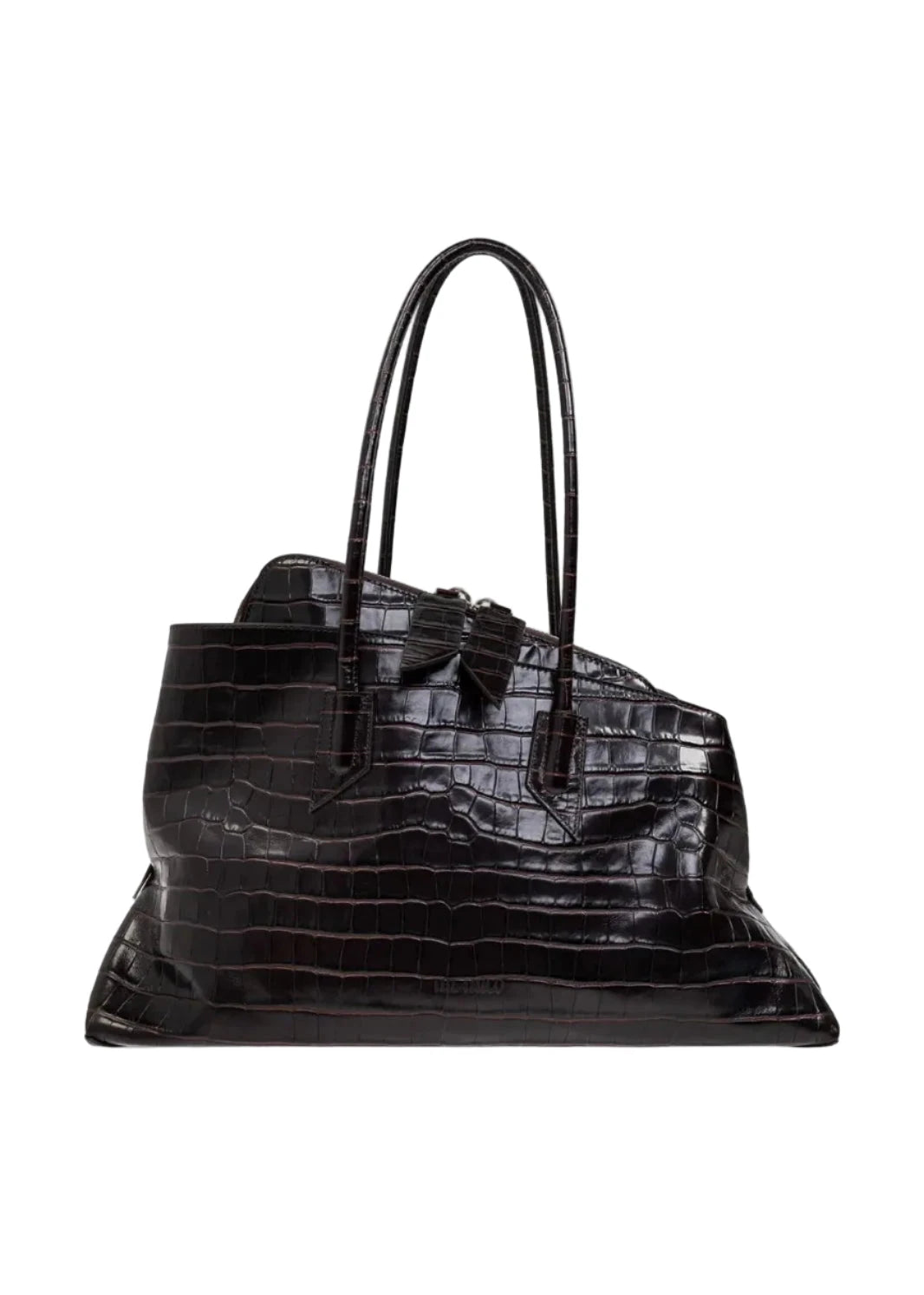 The Attico // "La Passeggiata Medium" Top Crocodile Printed Leather / Faded Bordeaux Womens The Attico 