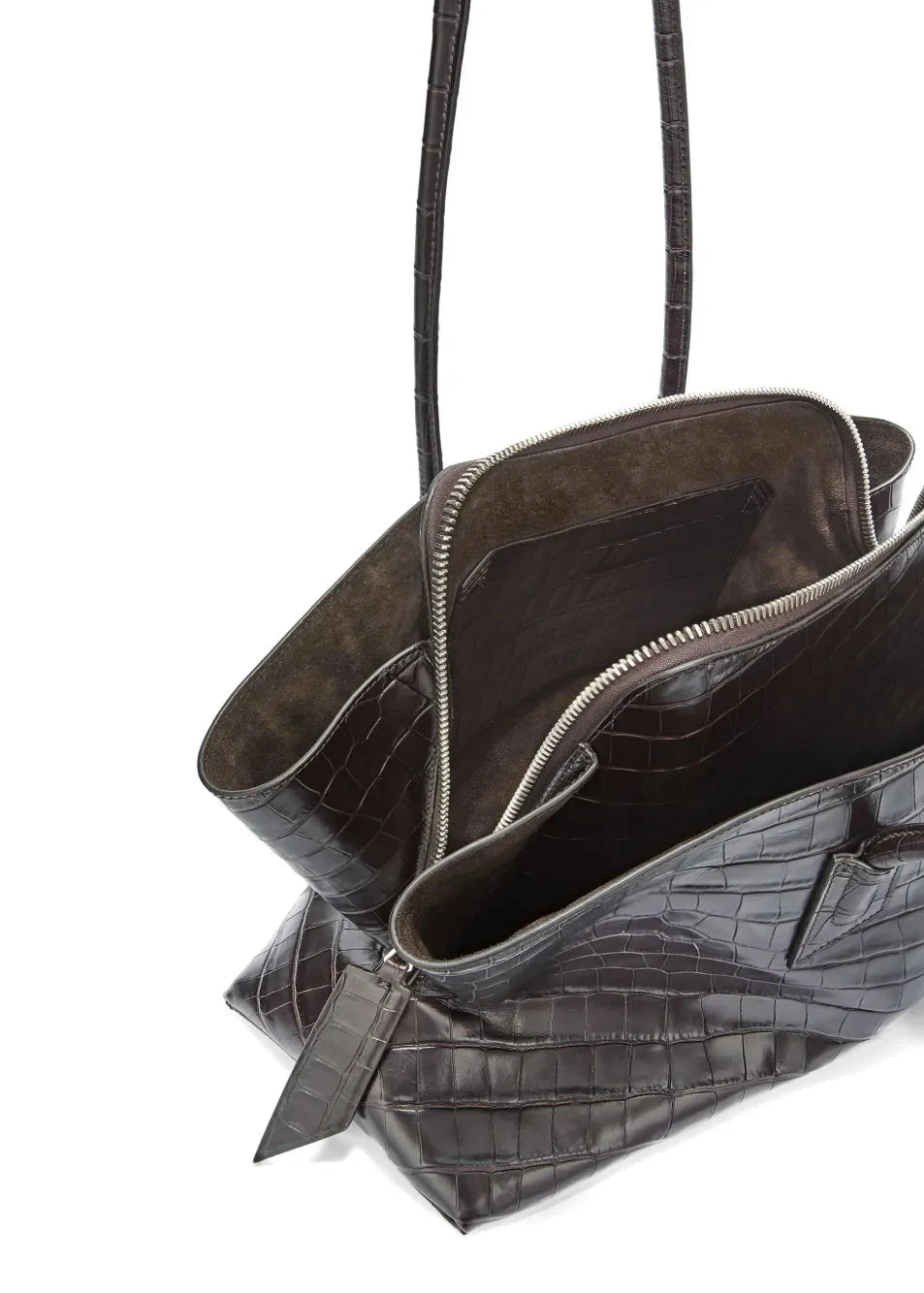 The Attico // "La Passeggiata Medium" Top Crocodile Printed Leather / Faded Bordeaux Womens The Attico 