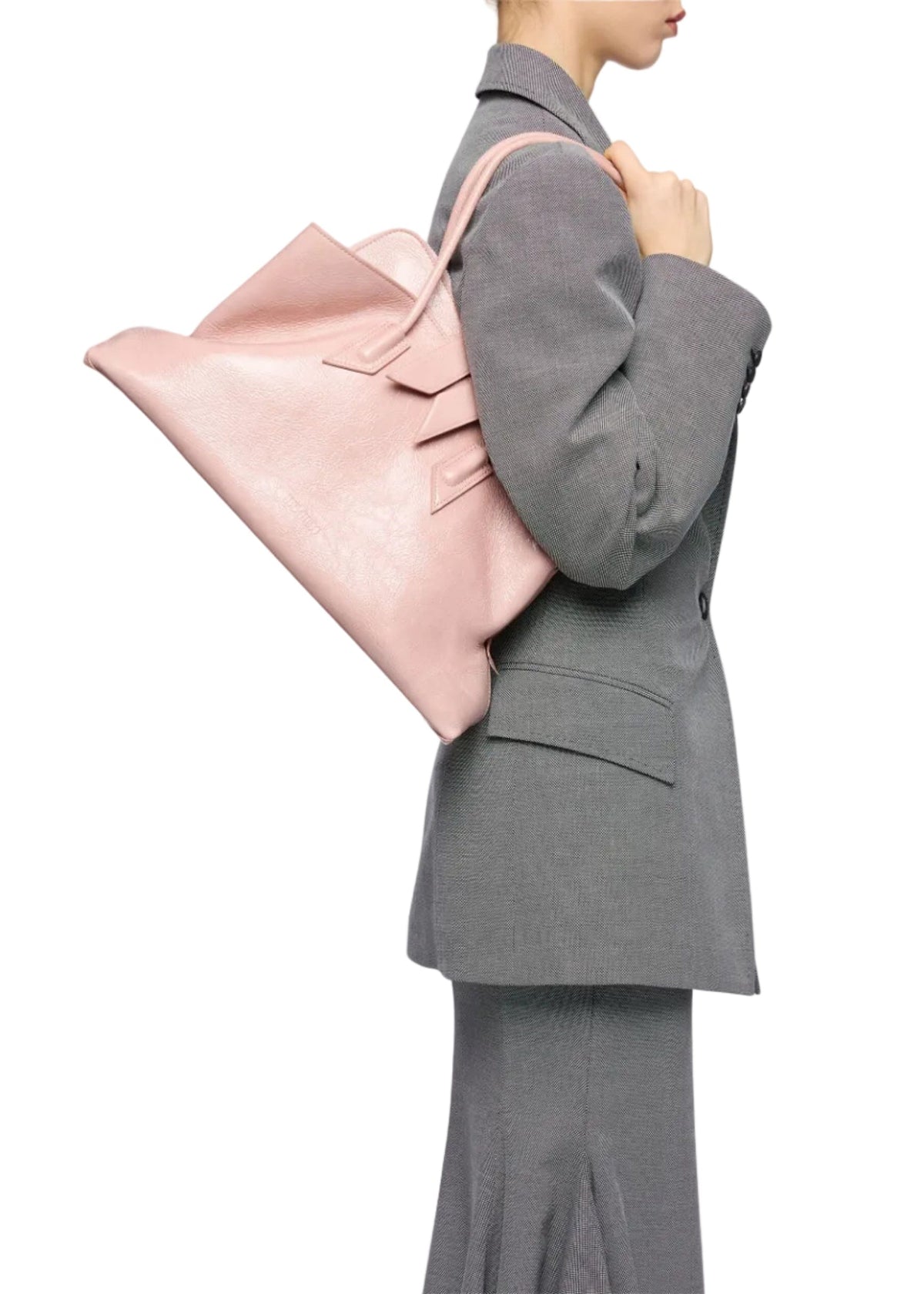 The Attico // "La Passeggiata Medium" Top Naplack Patent / Blush Womens The Attico 