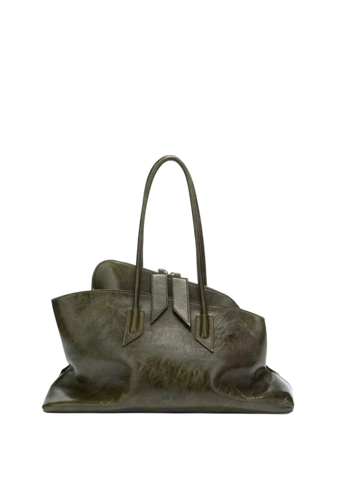 The Attico // "La Passeggiata Medium" Top Naplack Patent / Olive Brown Womens The Attico 
