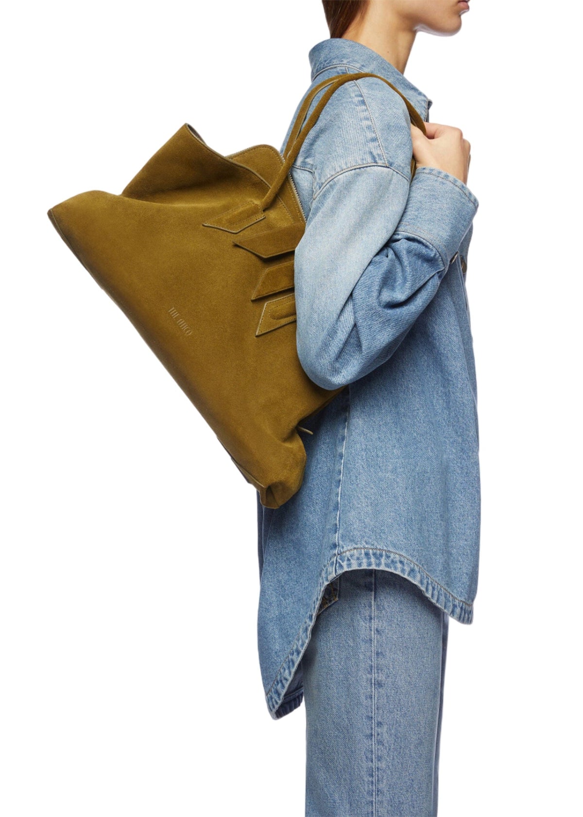 The Attico // "La Passeggiata Medium" Top Suede / Khaki Womens The Attico 