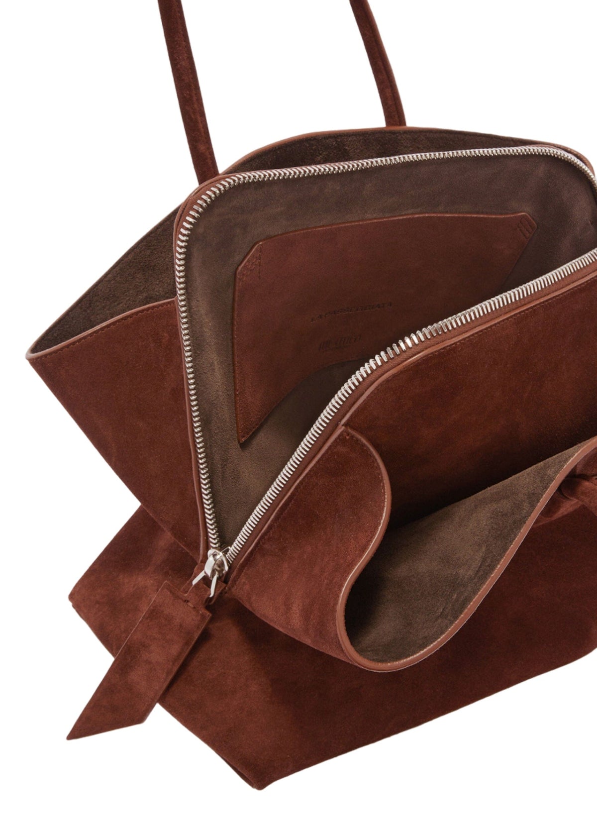 The Attico // "La Passeggiata Medium" Top Suede / Light Chocolate Womens The Attico 