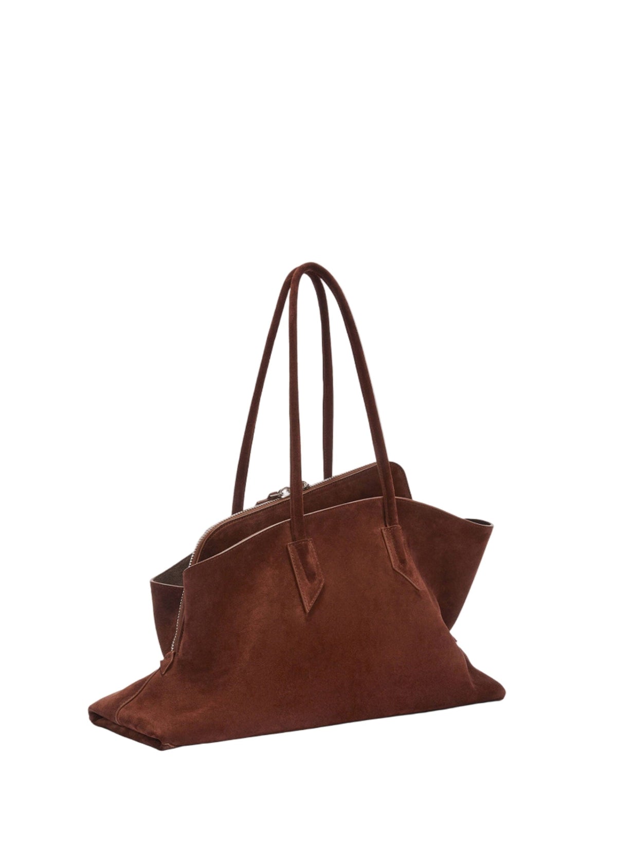The Attico // "La Passeggiata Medium" Top Suede / Light Chocolate Womens The Attico 
