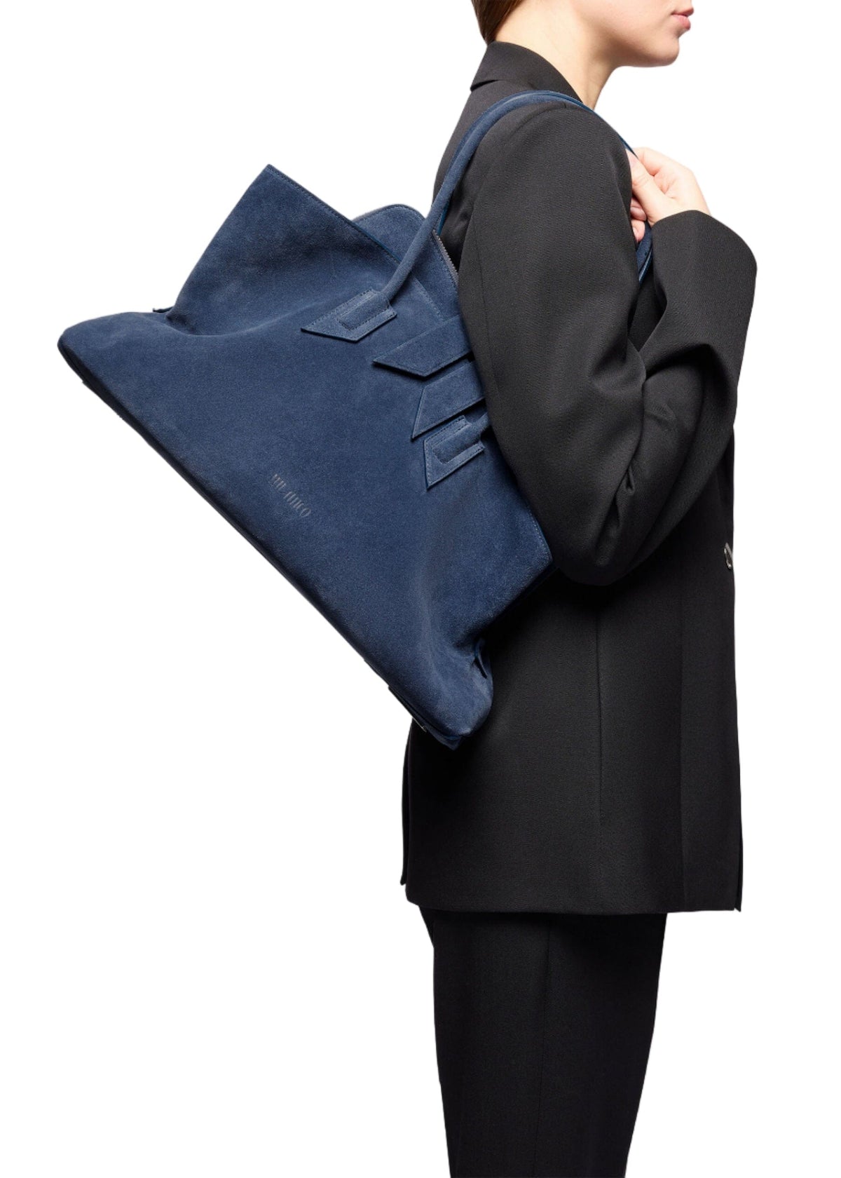 The Attico // "La Passeggiata" Medium Top Suede / Sapphire Blue Womens The Attico 