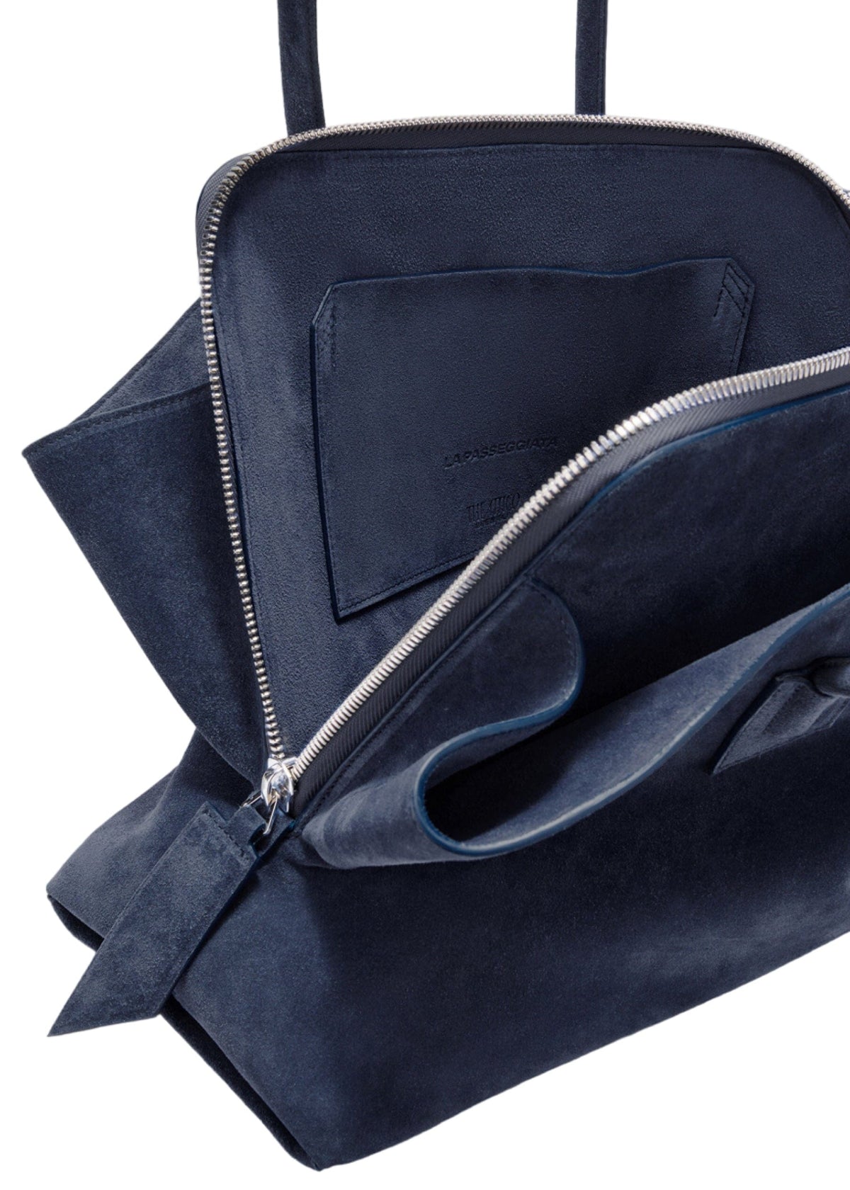 The Attico // "La Passeggiata" Medium Top Suede / Sapphire Blue Womens The Attico 