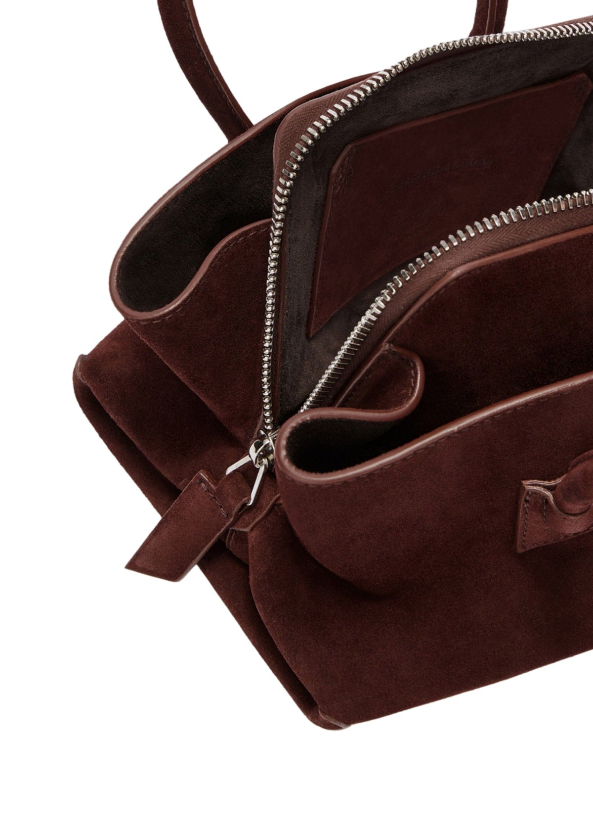 The Attico // "La Passeggiata Mini" Top Suede / Light Chocolate Womens The Attico 