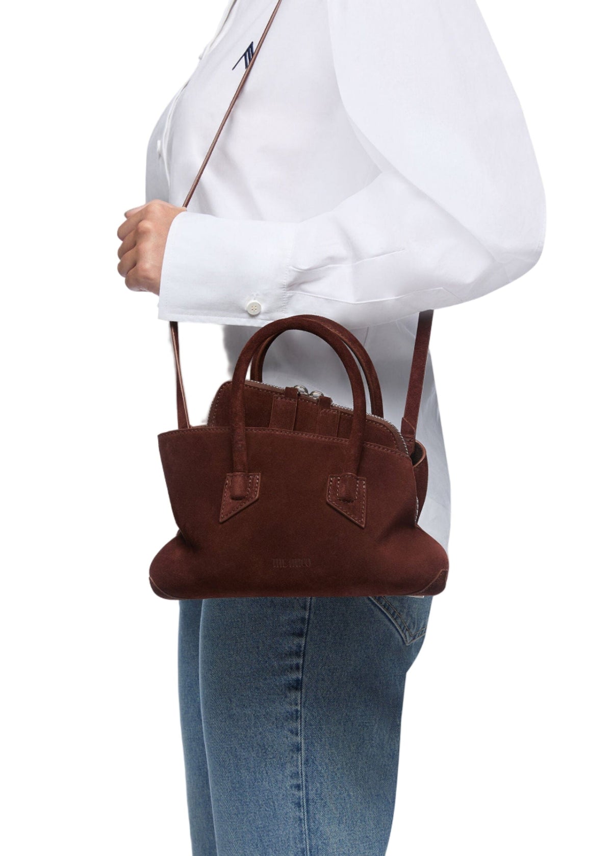 The Attico // "La Passeggiata Mini" Top Suede / Light Chocolate Womens The Attico 