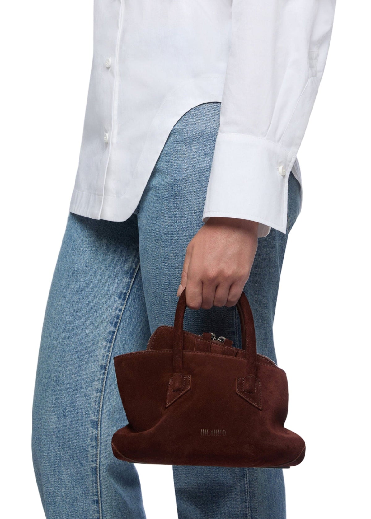 The Attico // "La Passeggiata Mini" Top Suede / Light Chocolate Womens The Attico 