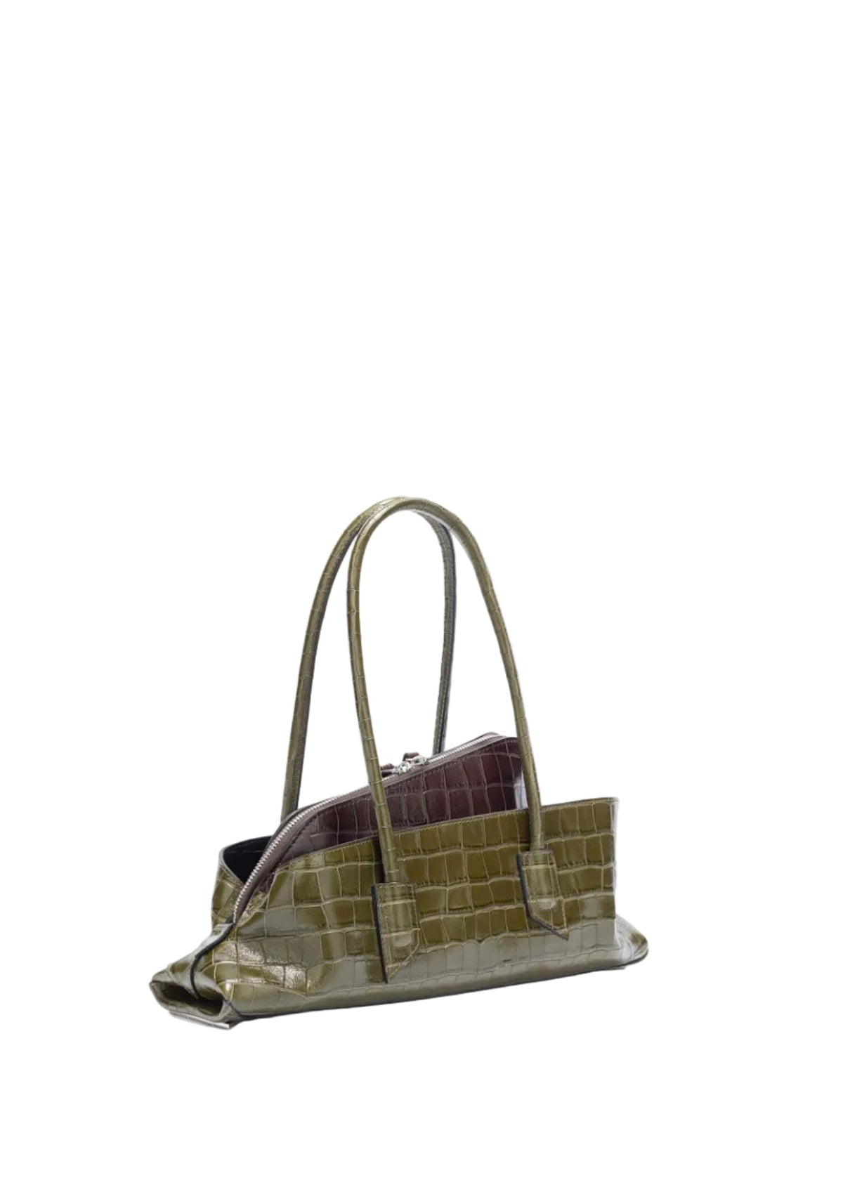The Attico // "La Passeggiata Small" Top Crocodile Printed Leather / Green Degrade Womens The Attico 