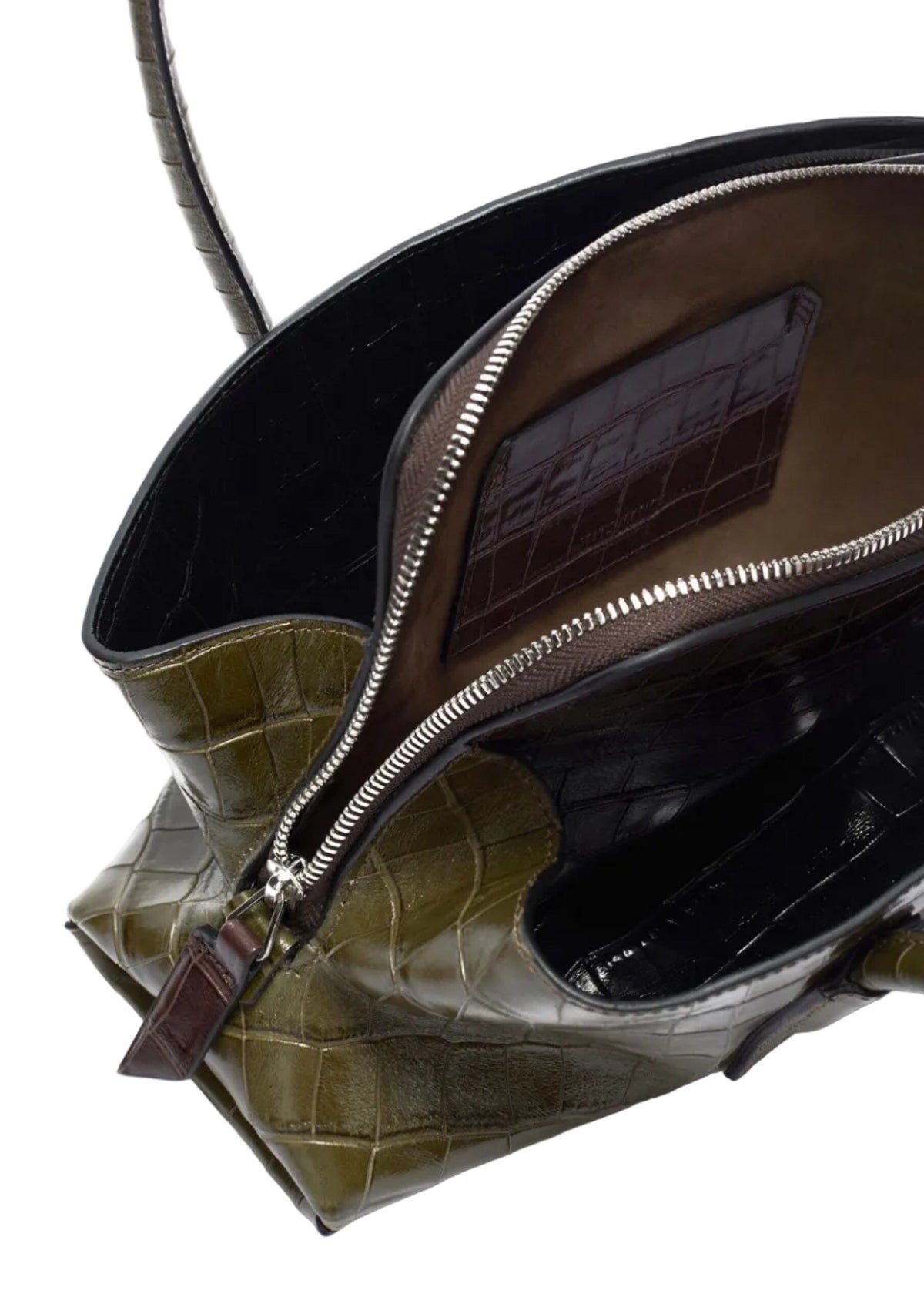 The Attico // "La Passeggiata Small" Top Crocodile Printed Leather / Green Degrade Womens The Attico 