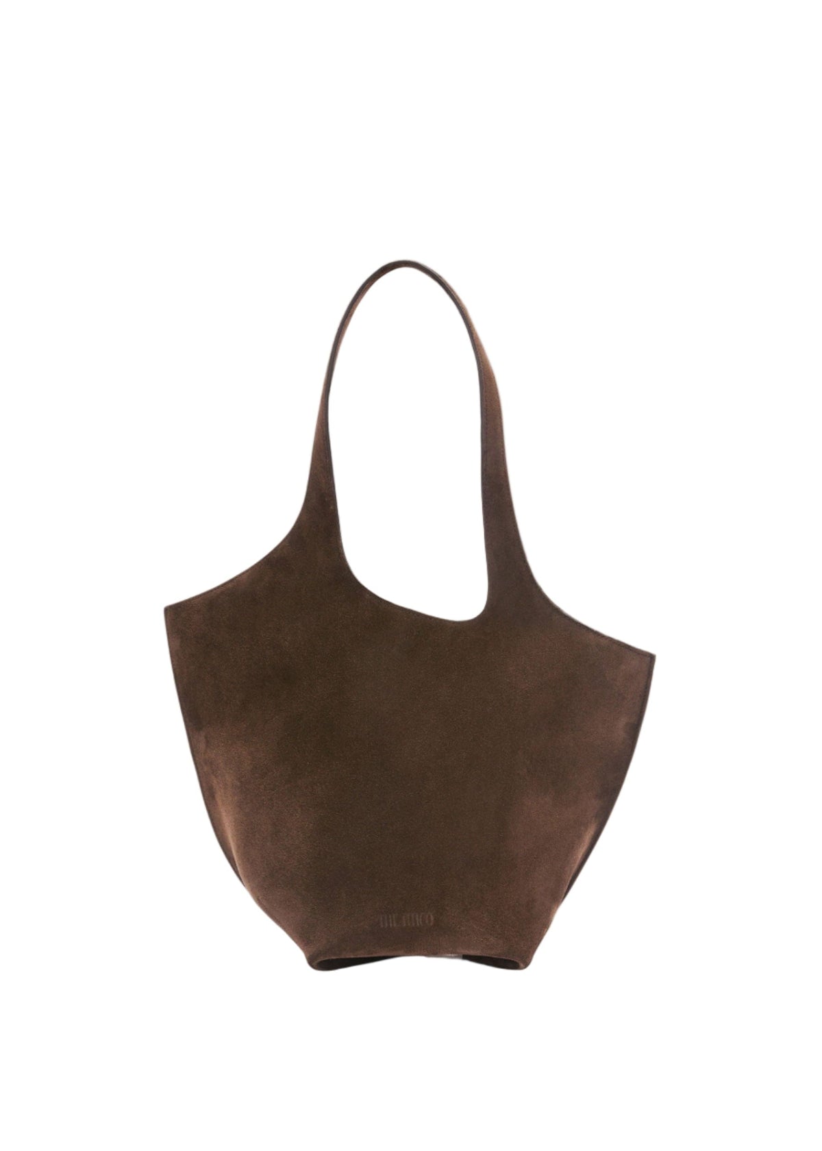 The Attico // "La Scoop Medium" Shoulder Suede / Dark Brown Womens The Attico 