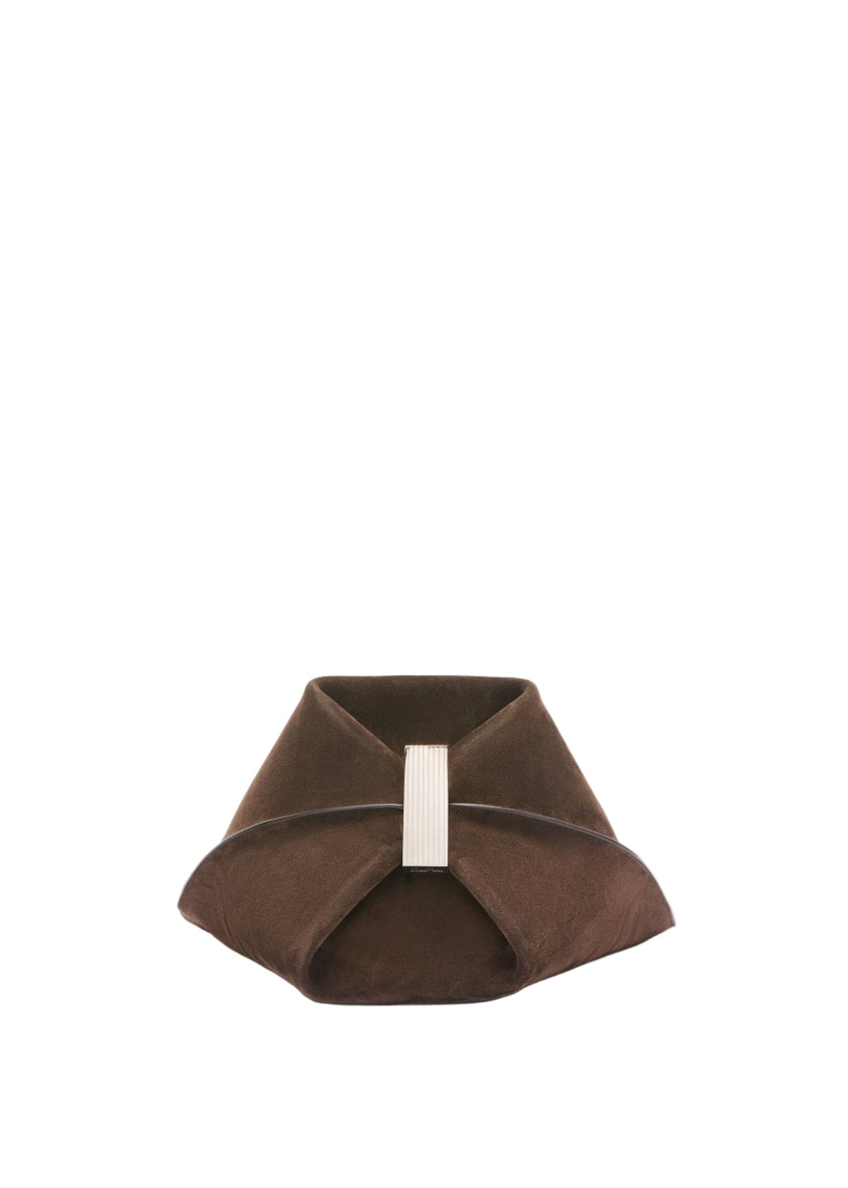 The Attico // "La Scoop Medium" Shoulder Suede / Dark Brown Womens The Attico 