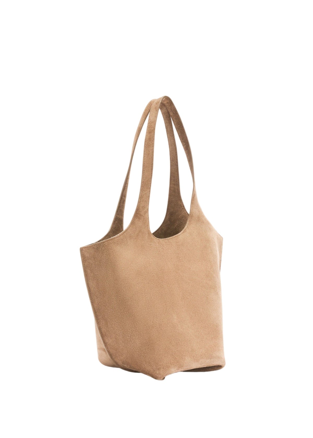 The Attico // "La Scoop Medium" Shoulder Suede / Tobacco Womens The Attico 