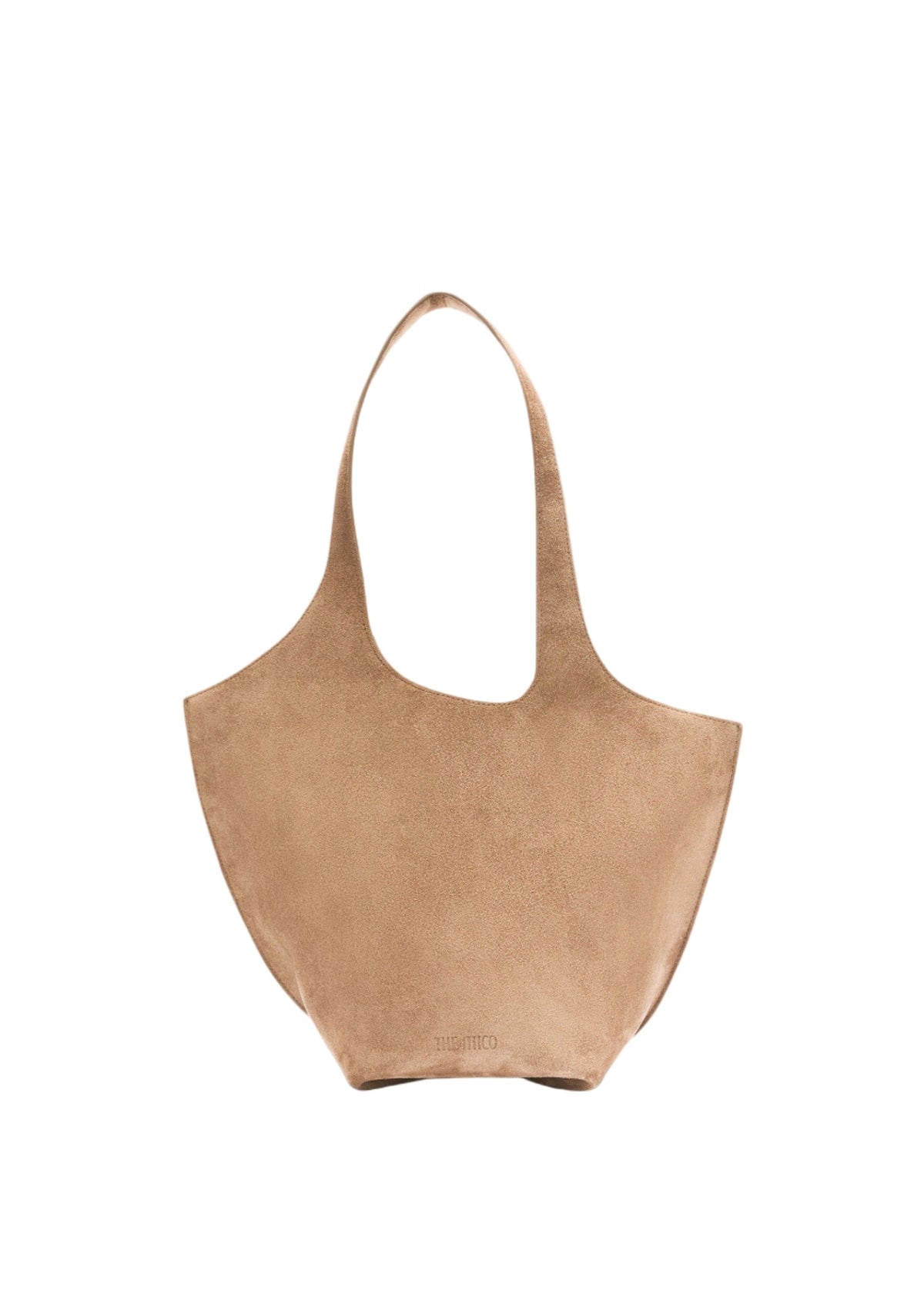 The Attico // "La Scoop Medium" Shoulder Suede / Tobacco Womens The Attico 