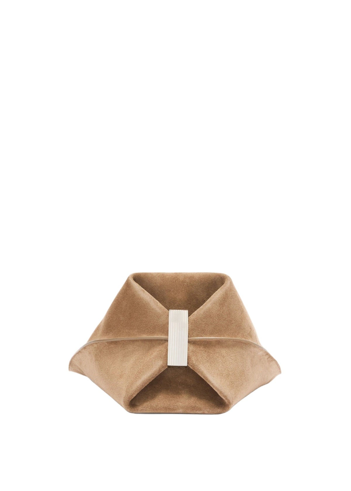 The Attico // "La Scoop Medium" Shoulder Suede / Tobacco Womens The Attico 