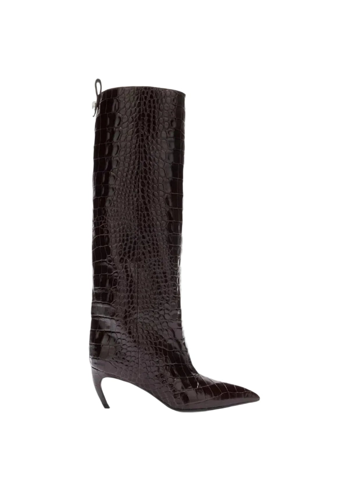 The Attico // Lea Boot 65mm Crocodile Print Mix / Dark Brown Womens The Attico 