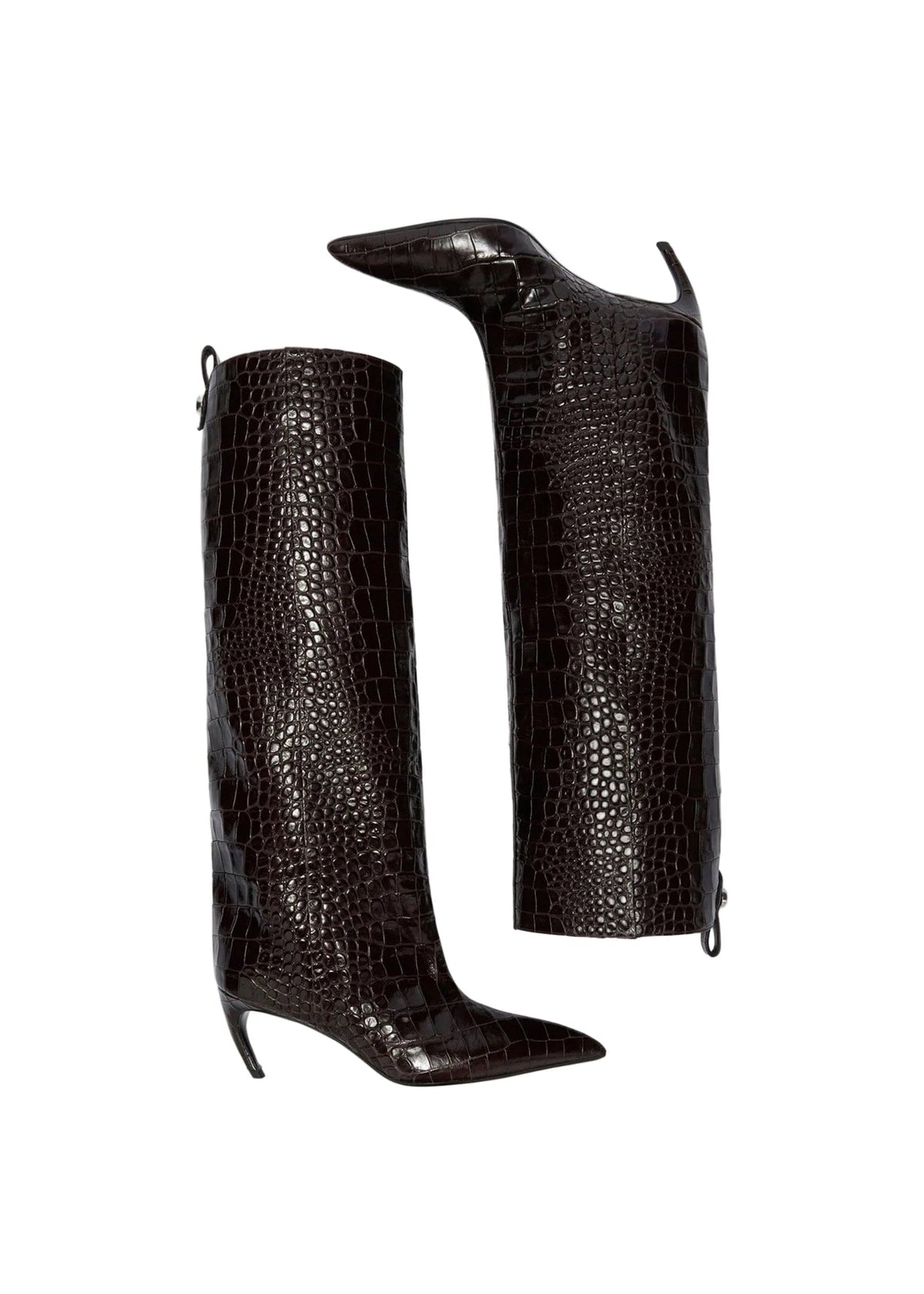 The Attico // Lea Boot 65mm Crocodile Print Mix / Dark Brown Womens The Attico 