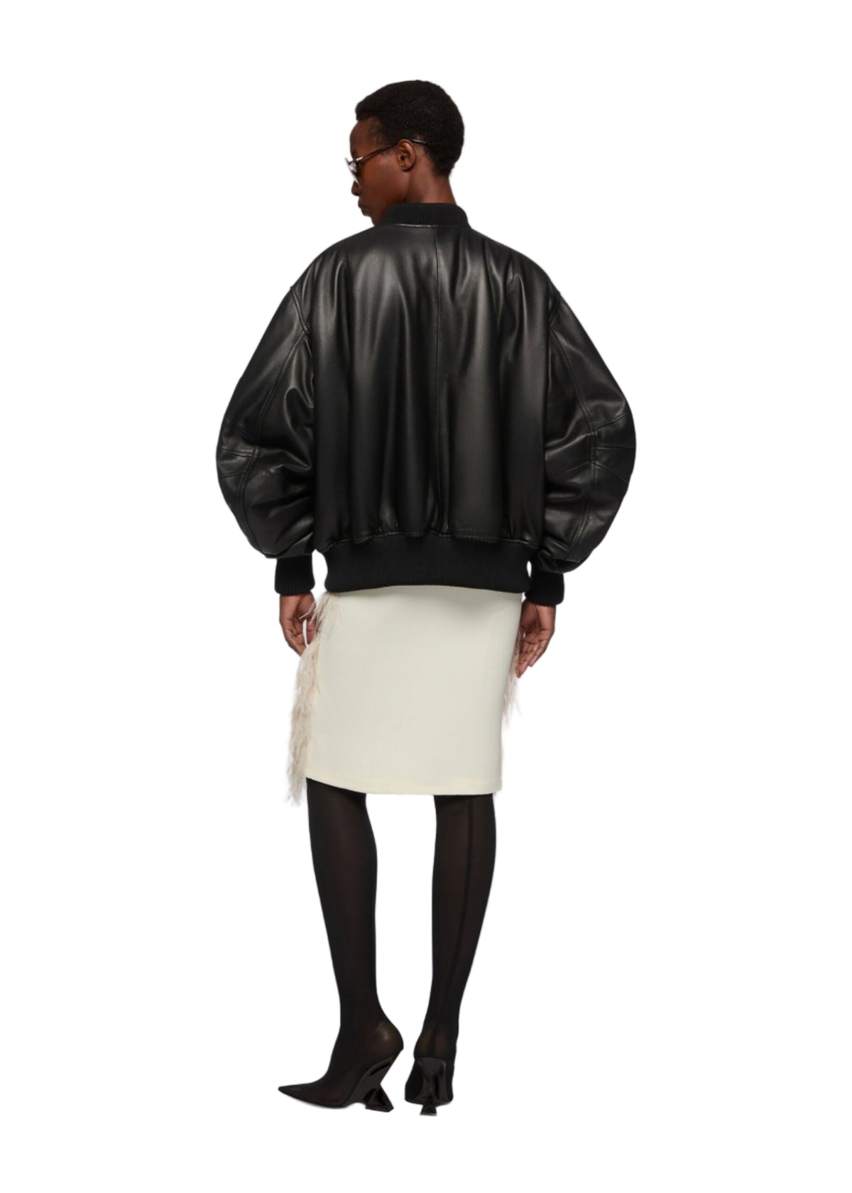 The Attico // Leather Bomber / Black Womens The Attico 