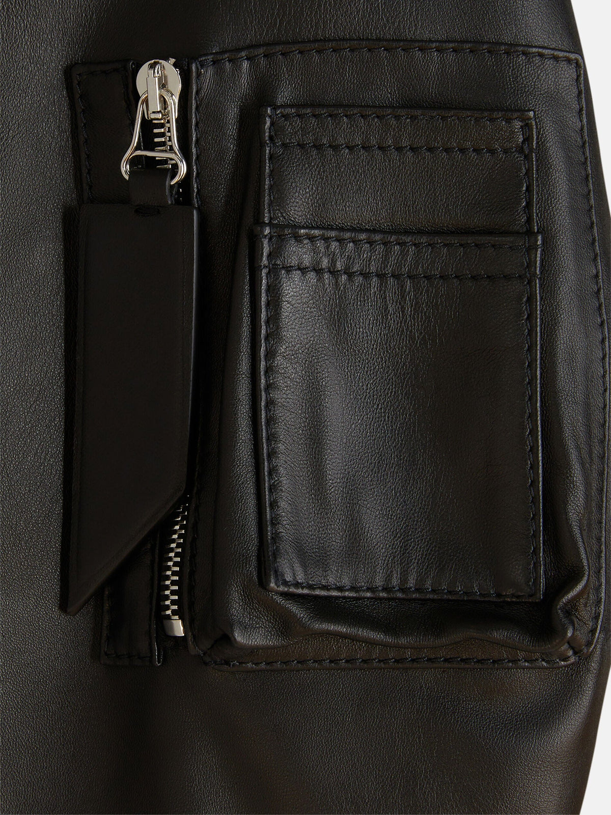 The Attico // Leather Bomber / Black Womens The Attico 