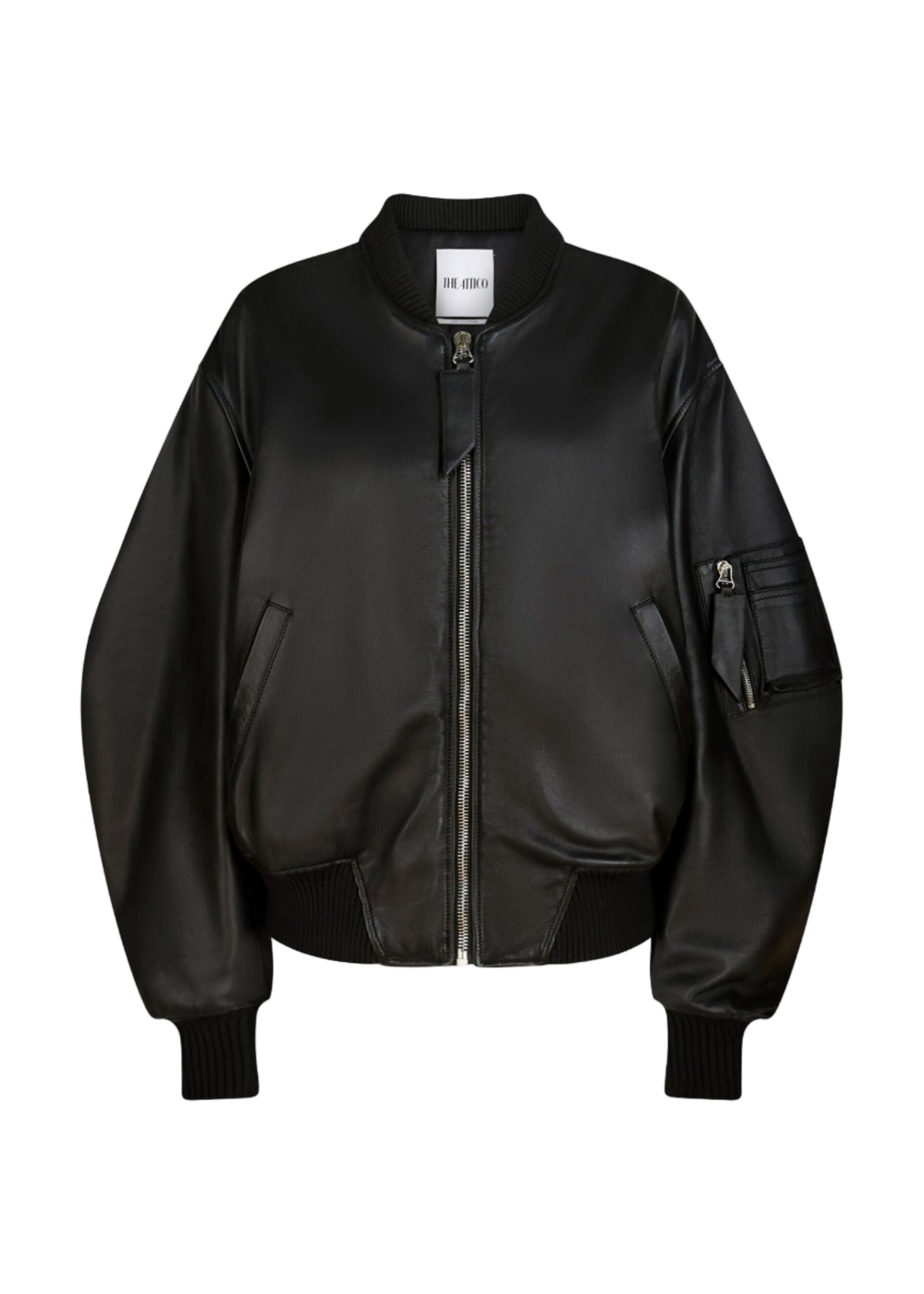 The Attico // Leather Bomber / Black Womens The Attico 