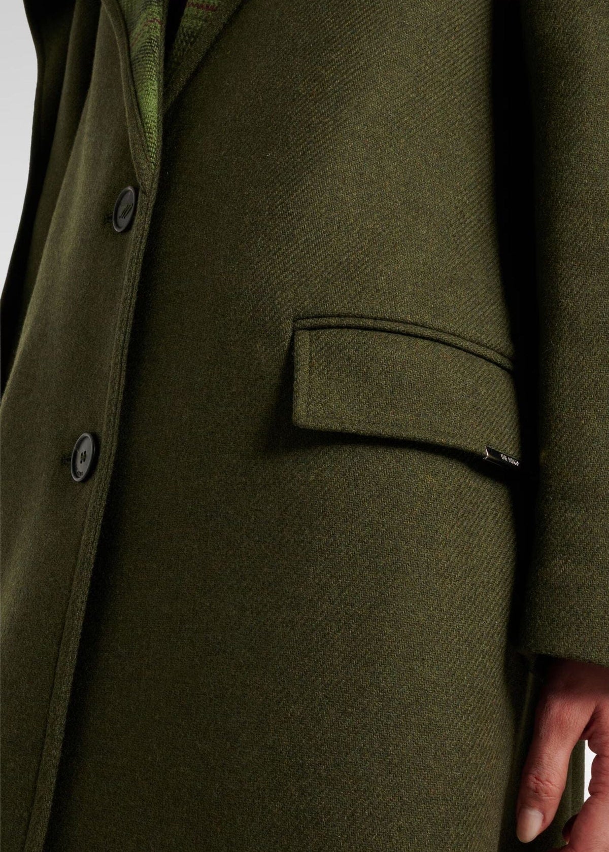 The Attico // Long Coat Double Face Wool Cloth / Military Green Womens The Attico 
