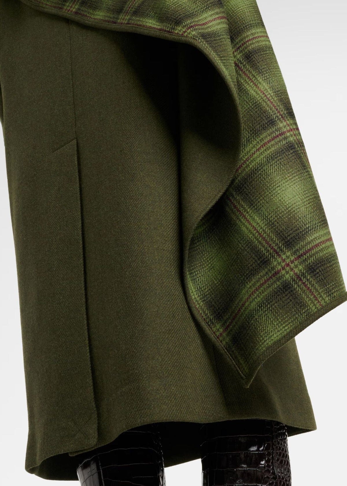 The Attico // Long Coat Double Face Wool Cloth / Military Green Womens The Attico 