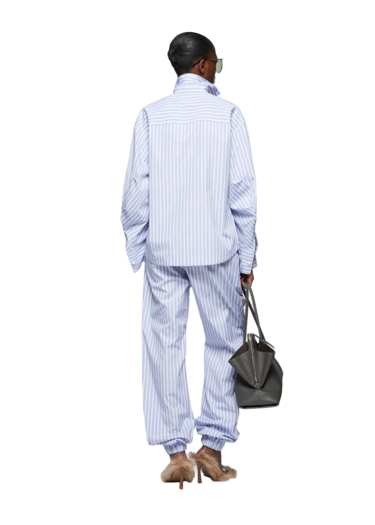 The Attico // Long Pant Cotton Stripes / Light Blue & White Womens The Attico 