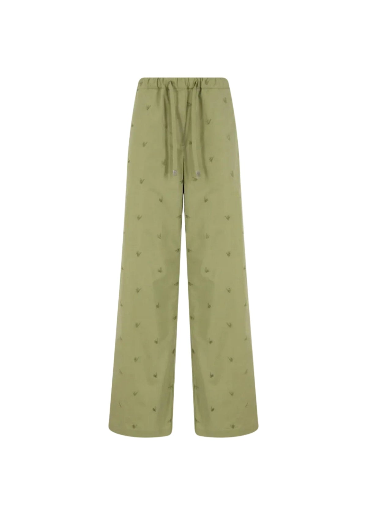 The Attico // Long Pant Embroidered Muslin / Military Green Womens The Attico 