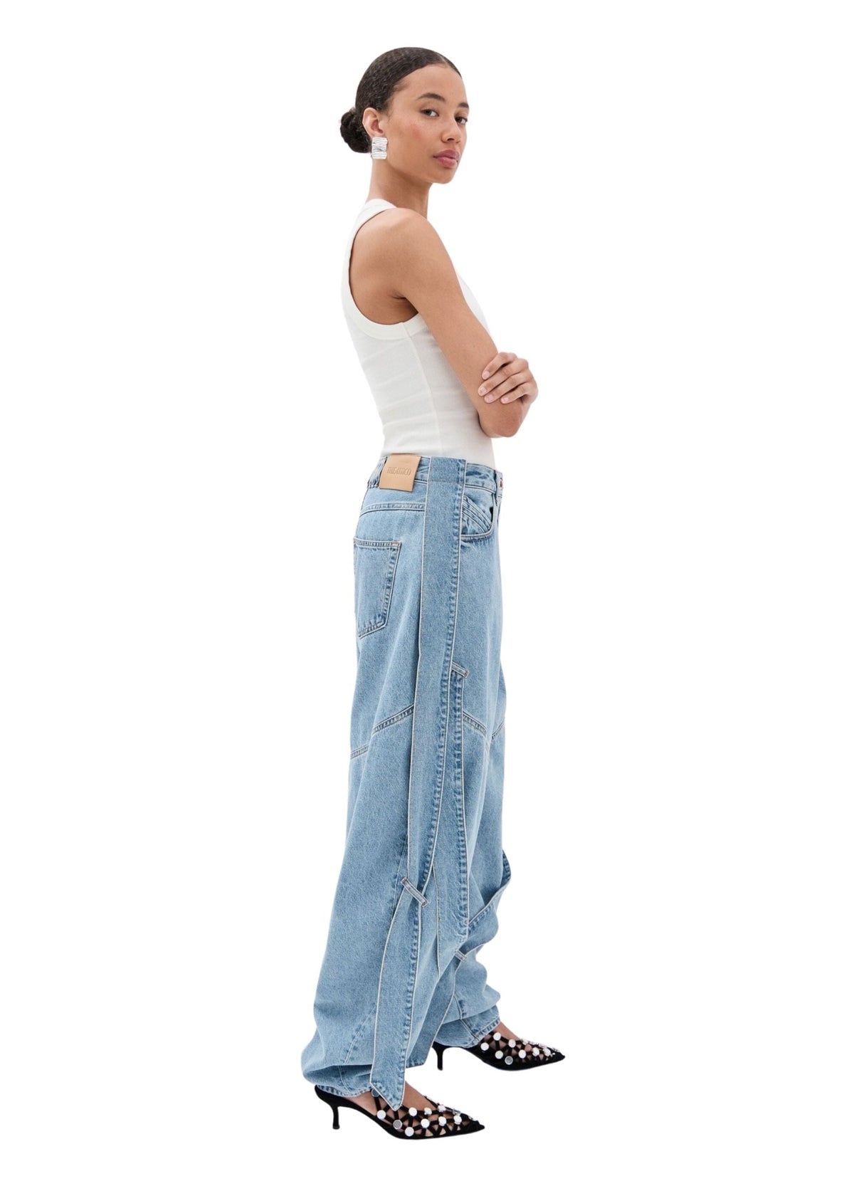 The Attico // Long Pant Washed Denim / Sky Blue Womens The Attico 