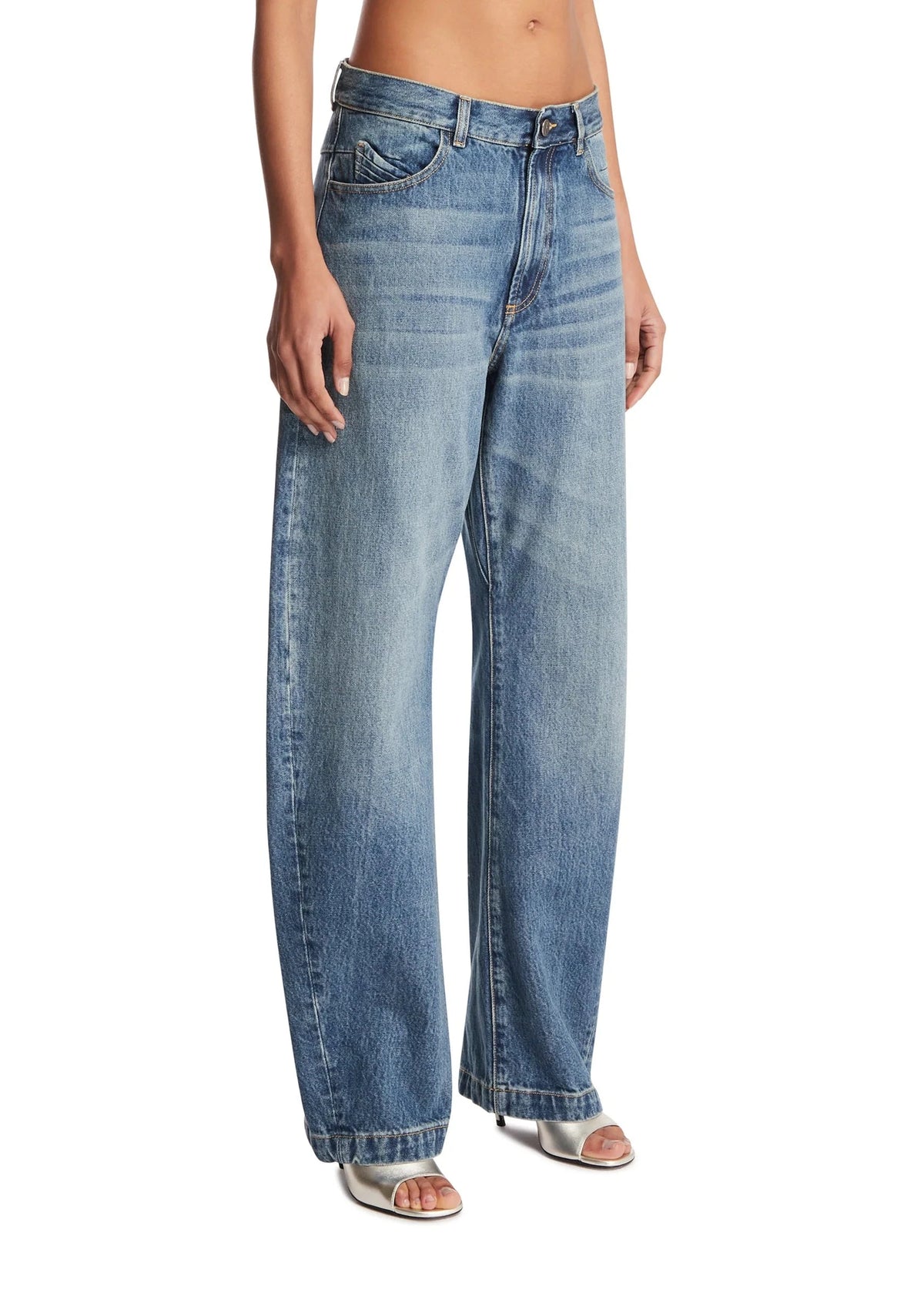 The Attico // Long Pant Washed Denim / Sky Blue Womens The Attico 
