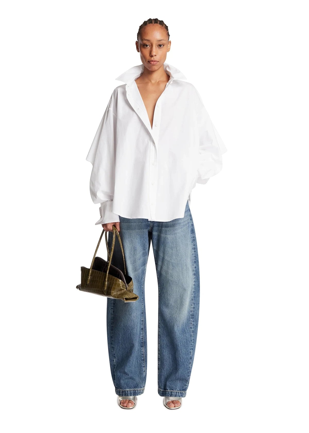 The Attico // Long Pant Washed Denim / Sky Blue Womens The Attico 