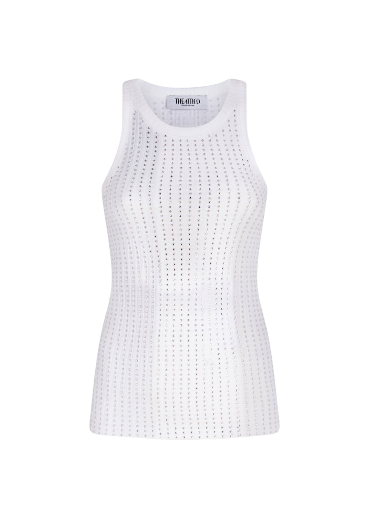 The Attico // Macro Jersey Rib Tank Top / White Womens The Attico 