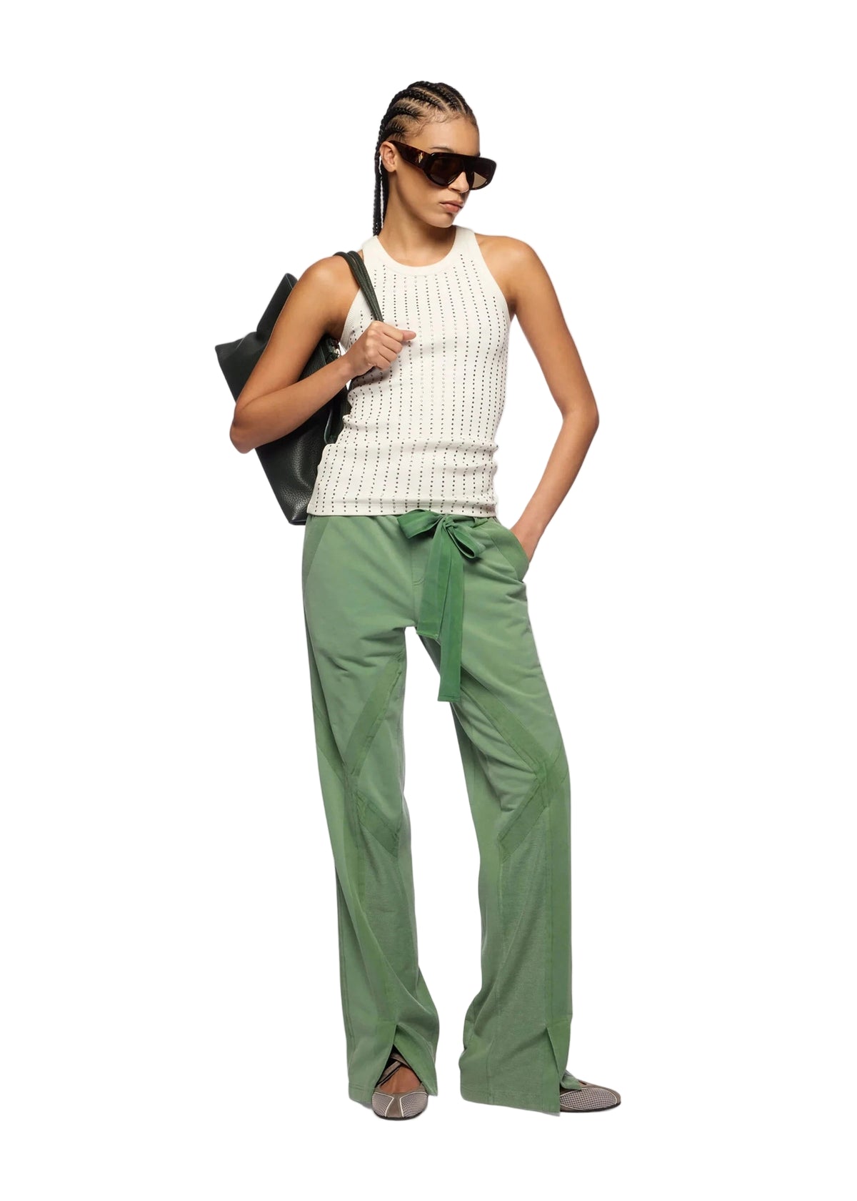 The Attico // Macro Jersey Rib Tank Top / White Womens The Attico 