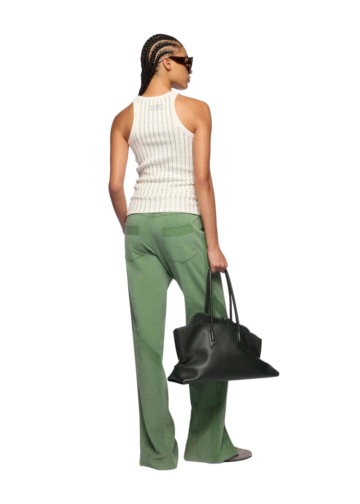 The Attico // Macro Jersey Rib Tank Top / White Womens The Attico 