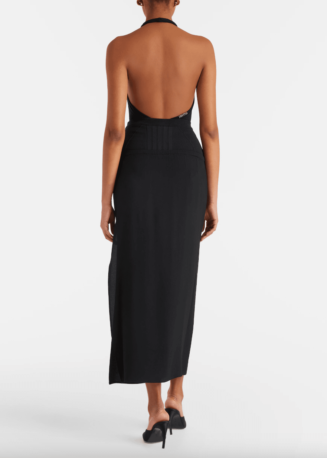 The Attico // Midi Dress Crepe And Tulle Stretch / Black Womens The Attico 