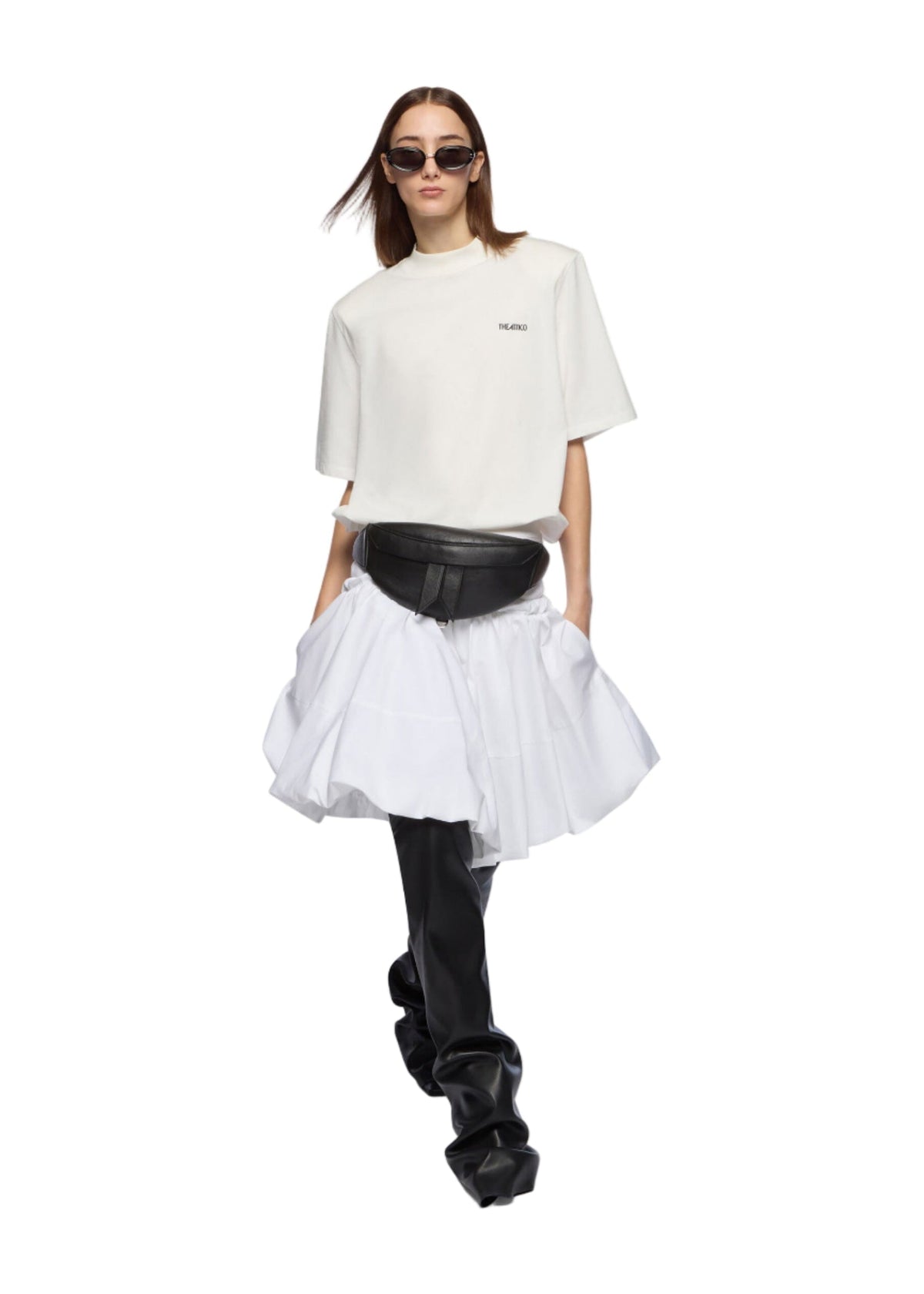The Attico // Midi Skirt Cotton Popeline Stretch / White Womens The Attico 