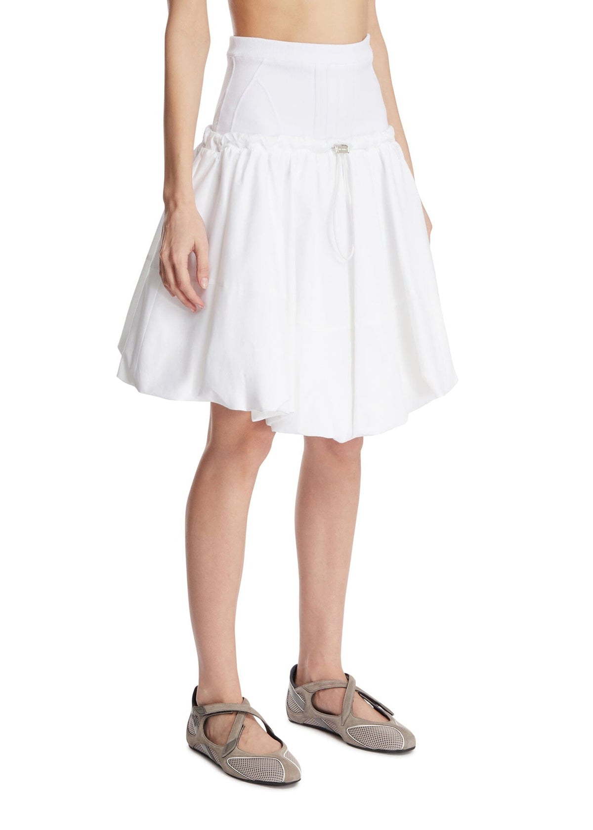The Attico // Midi Skirt Cotton Popeline Stretch / White Womens The Attico 