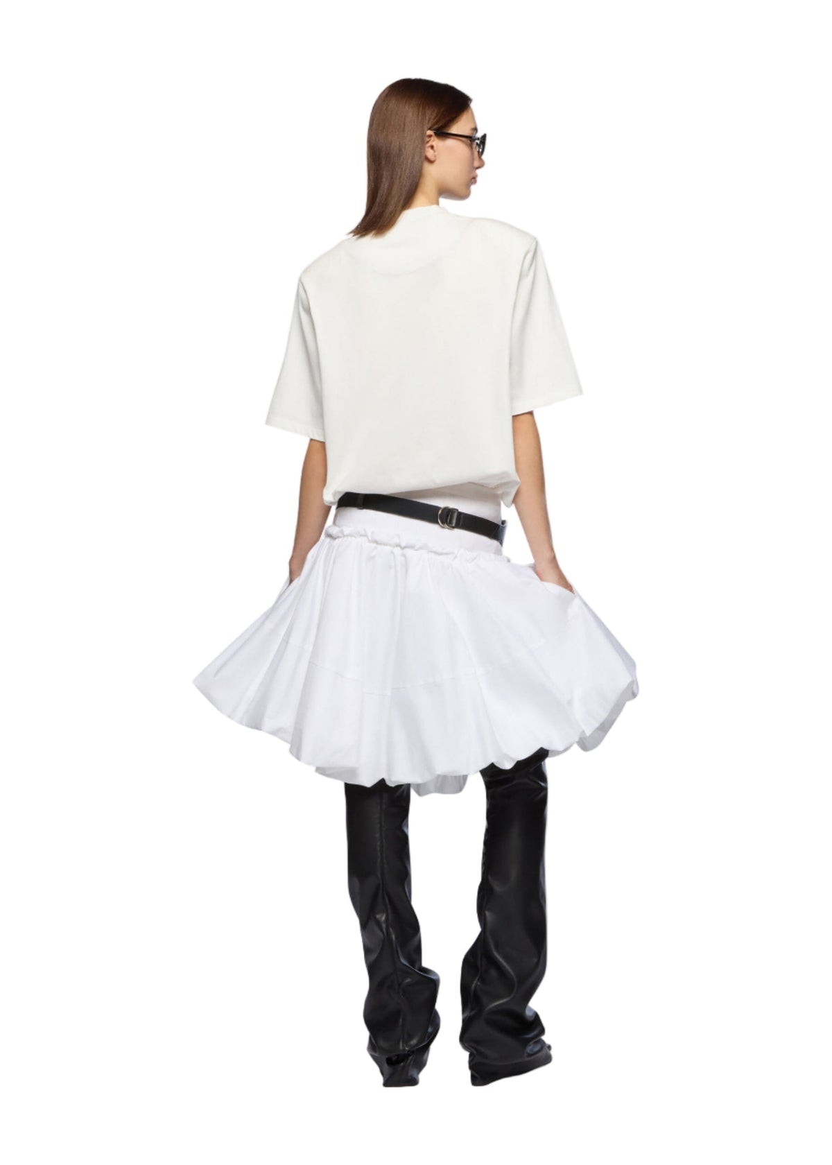 The Attico // Midi Skirt Cotton Popeline Stretch / White Womens The Attico 