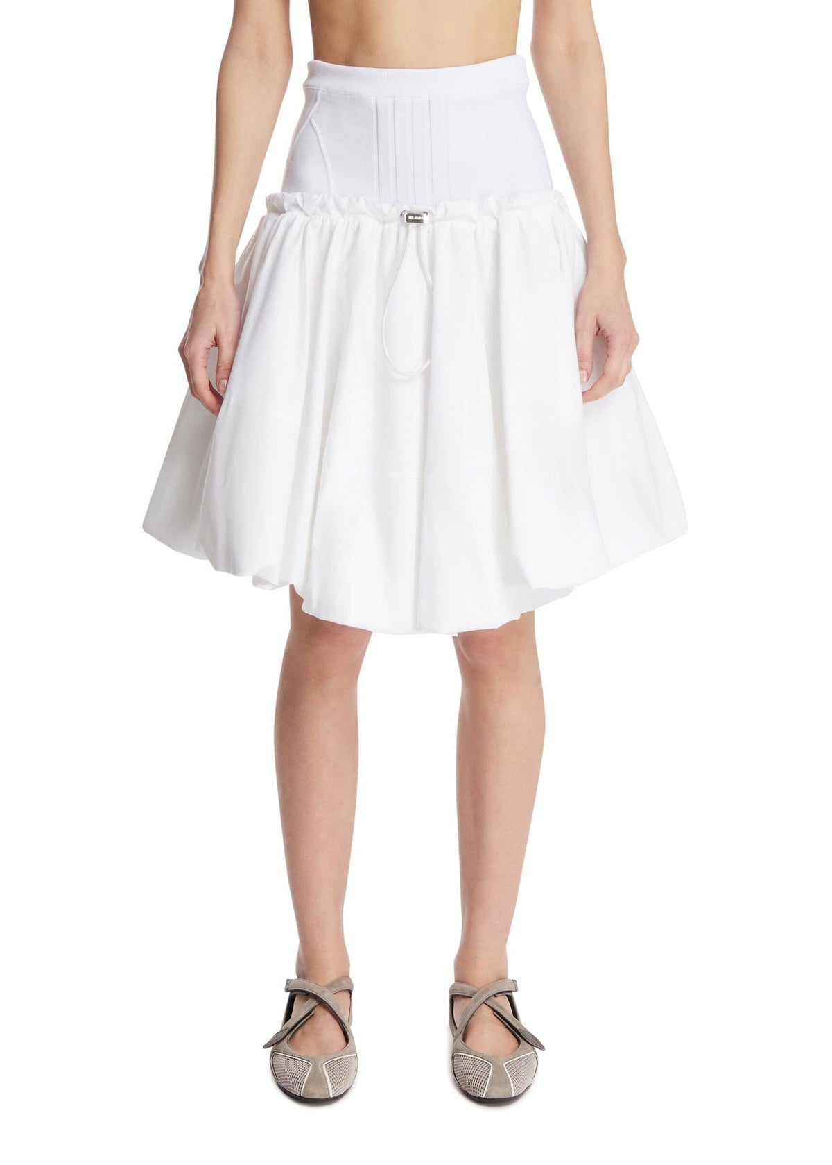 The Attico // Midi Skirt Cotton Popeline Stretch / White Womens The Attico 