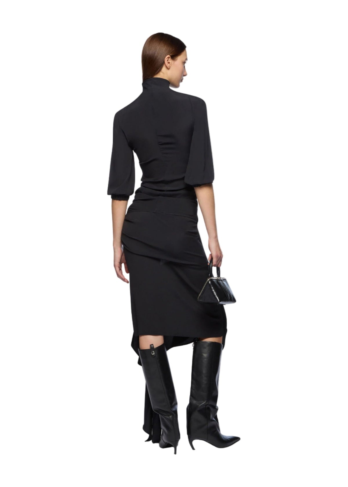 The Attico // Midi Skirt Crepe / Black Womens The Attico 