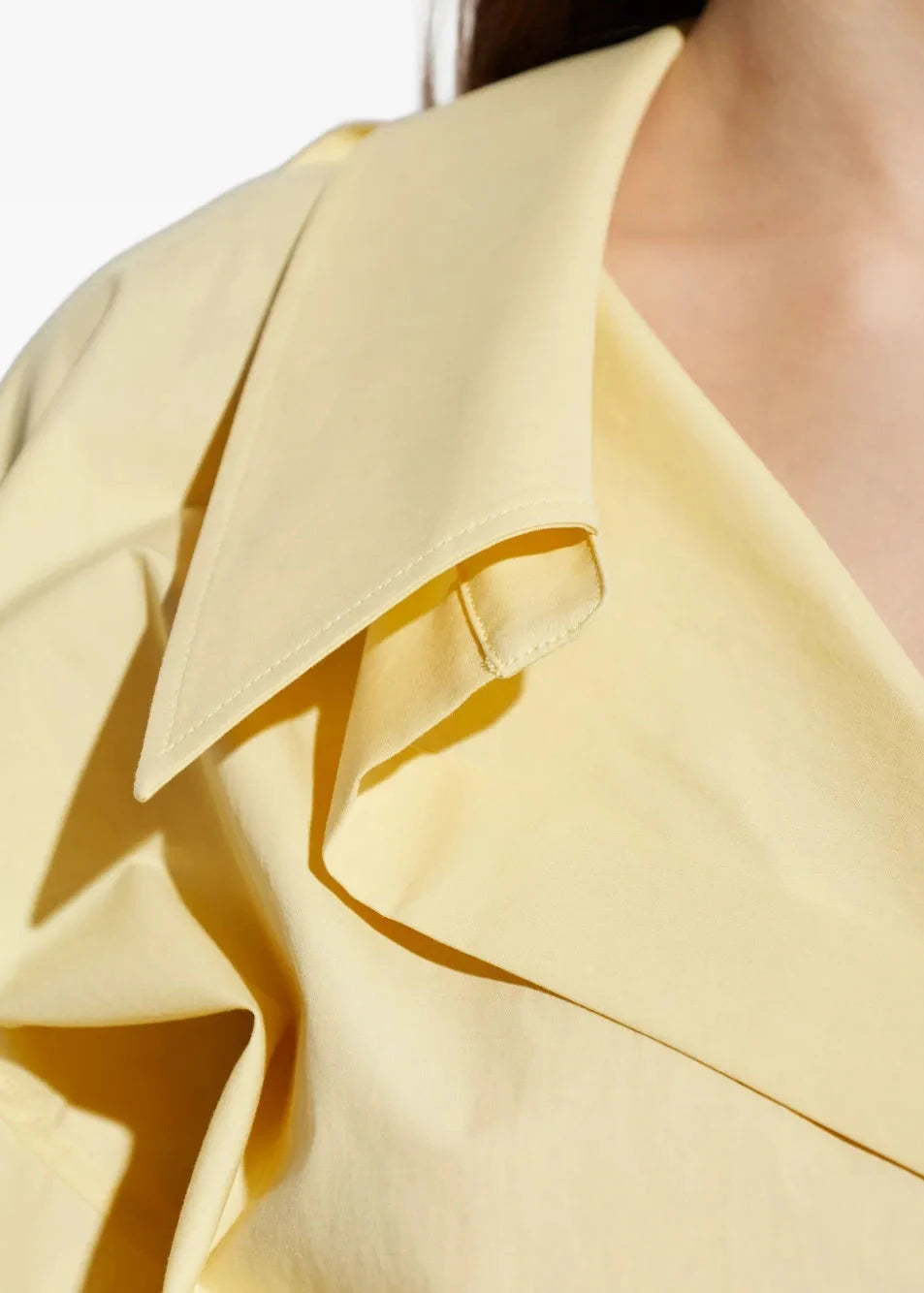The Attico // Mini Dress Cotton Popeline / Pale Yellow Womens The Attico 
